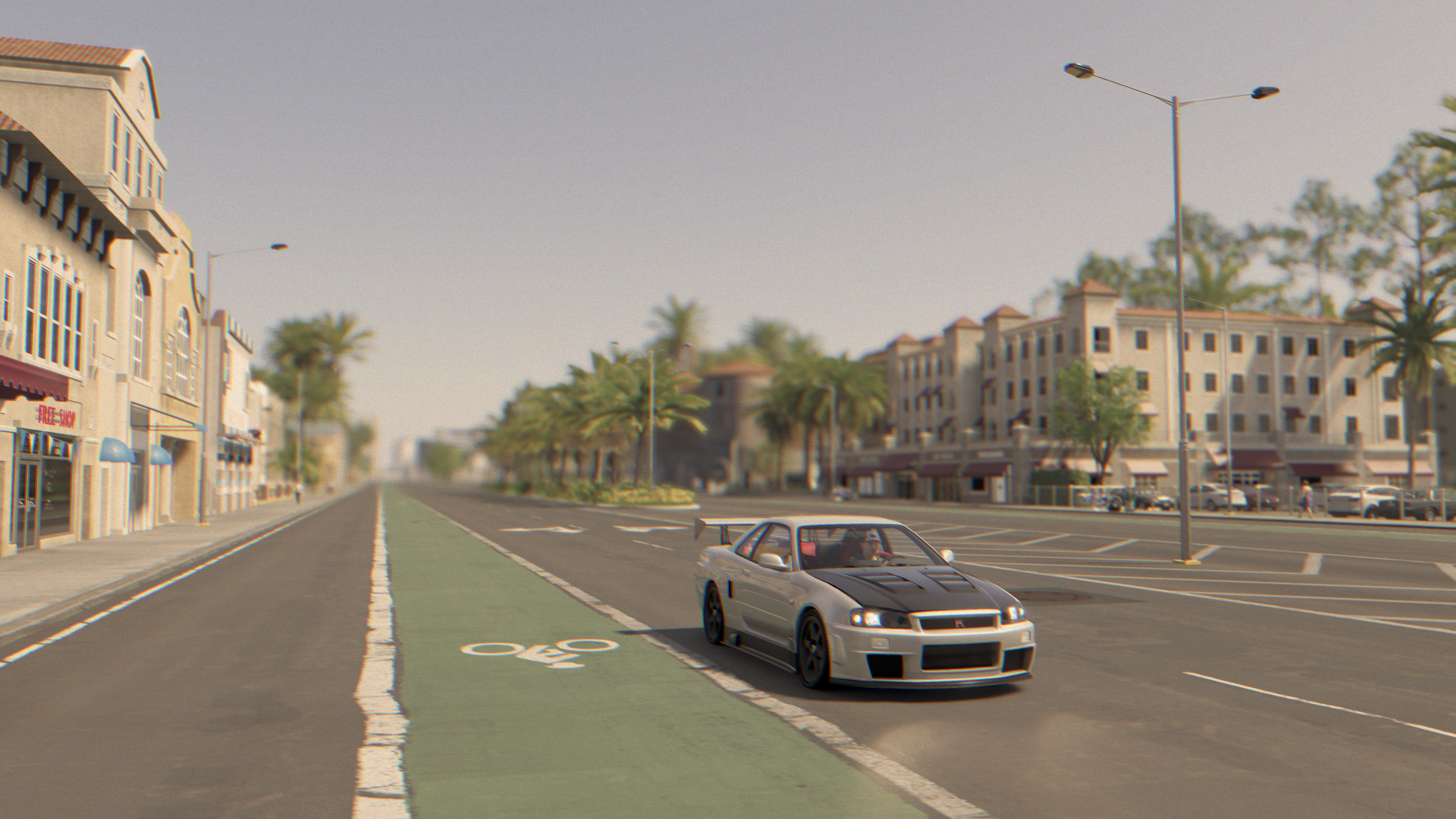 4K Nissan Skyline GT-R R34 in Miami HD Wallpaper