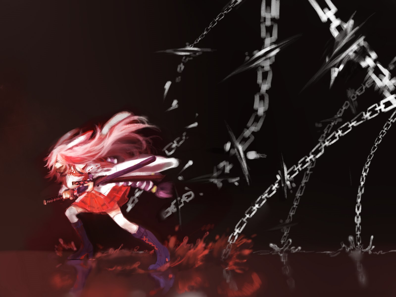 Yae Sakura from Honkai Impact with chains HD Wallpaper