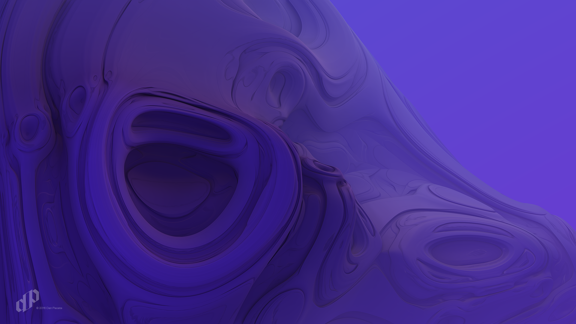 Abstract purple digital art with organic shapes HD Wallpaper