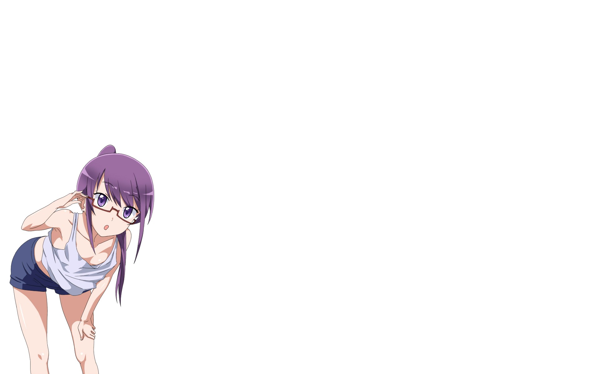 Anime girl with glasses HD Wallpaper