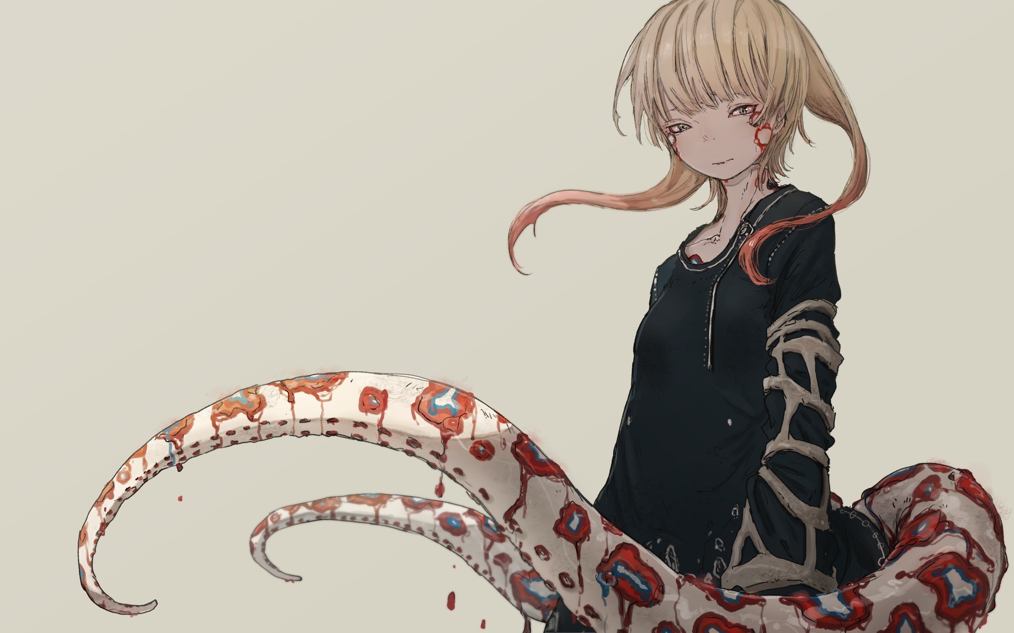Girl with blonde hair and tentacles HD Wallpaper