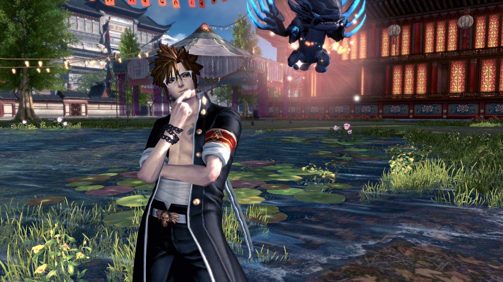 Blade and Soul character with sword and dragon HD Wallpaper