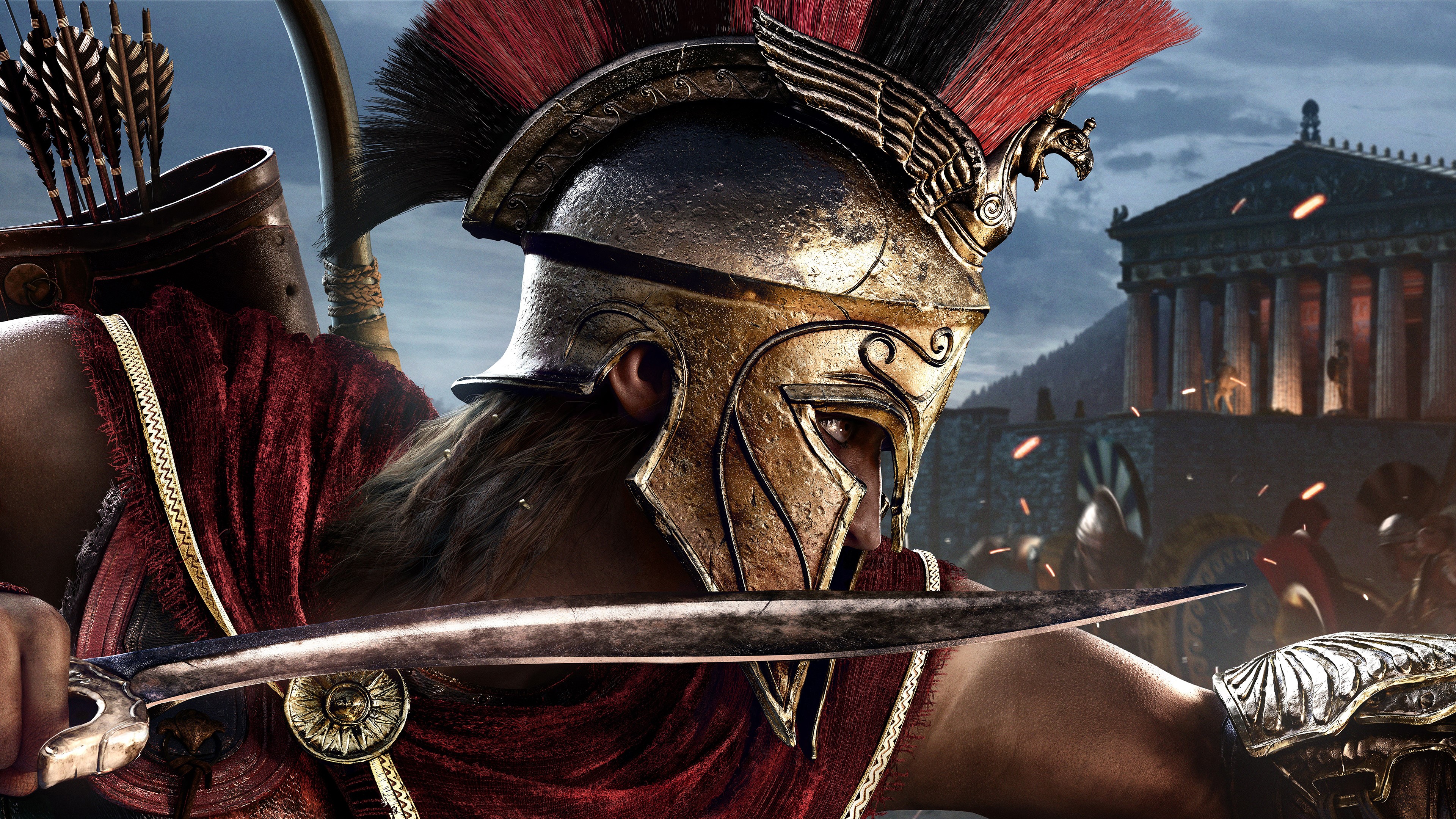 Alexios from Assassin's Creed Odyssey in Greece HD Wallpaper