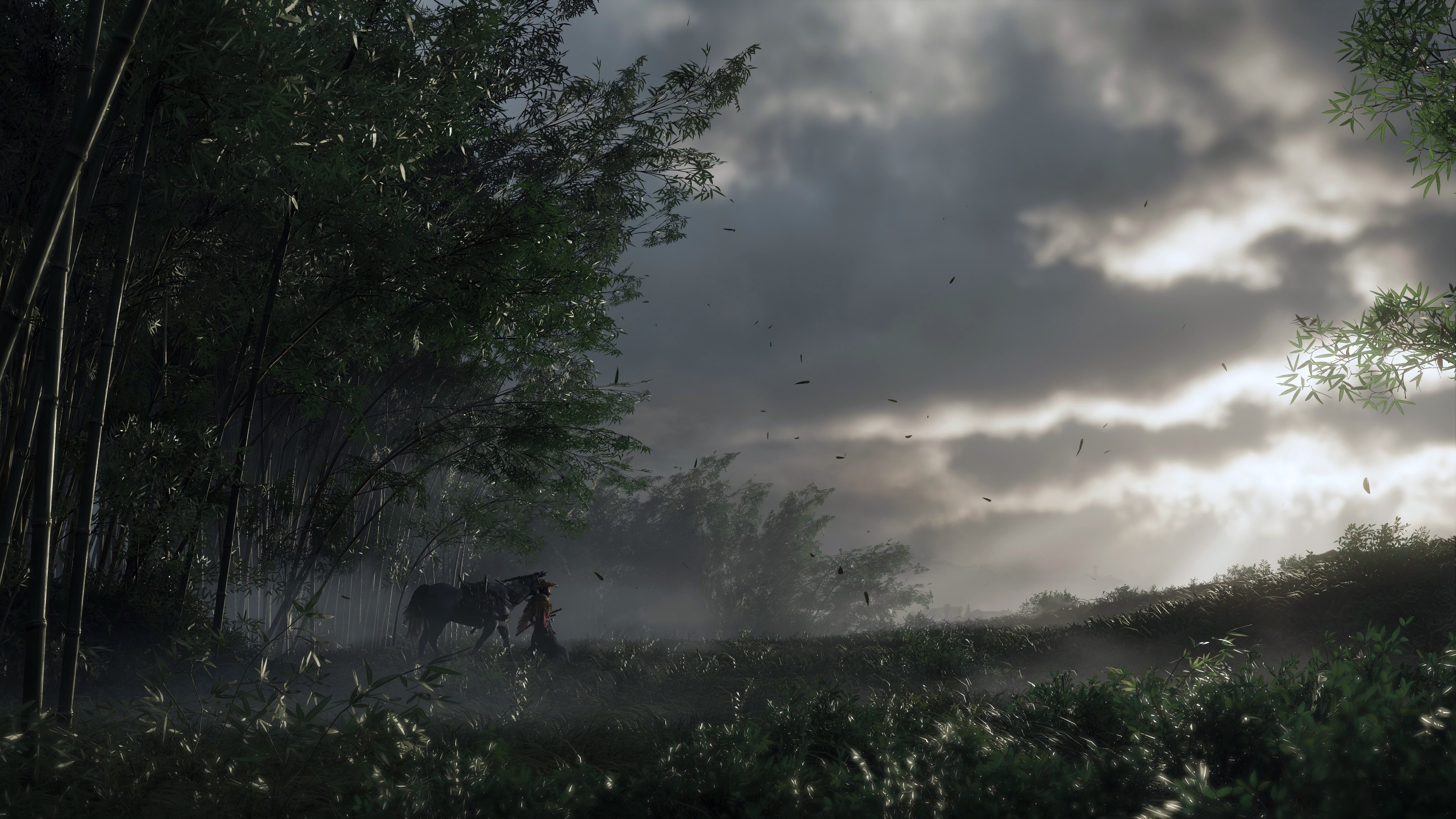 Samurai with horse in Ghost of Tsushima HD Wallpaper