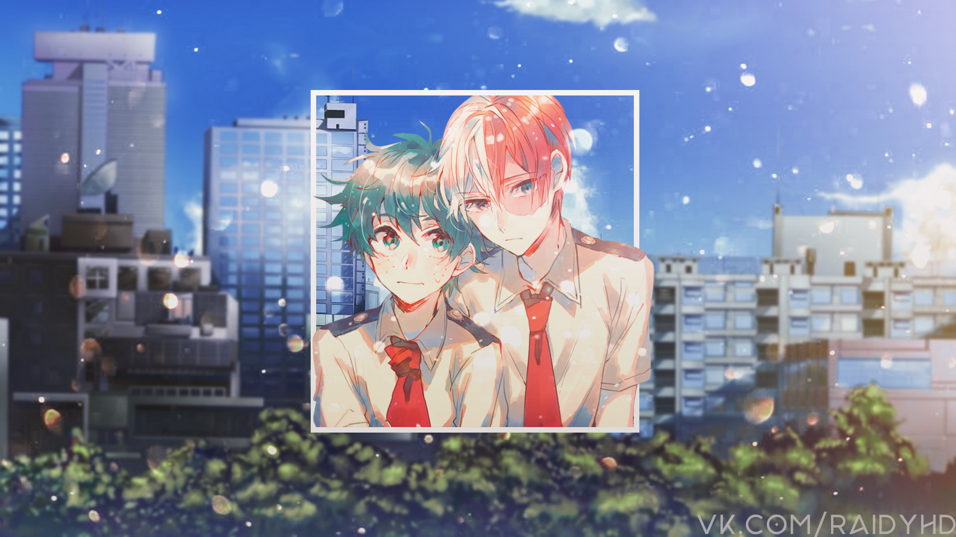 Izuku Midoriya and Shoto Todoroki from My Hero Academia HD Wallpaper