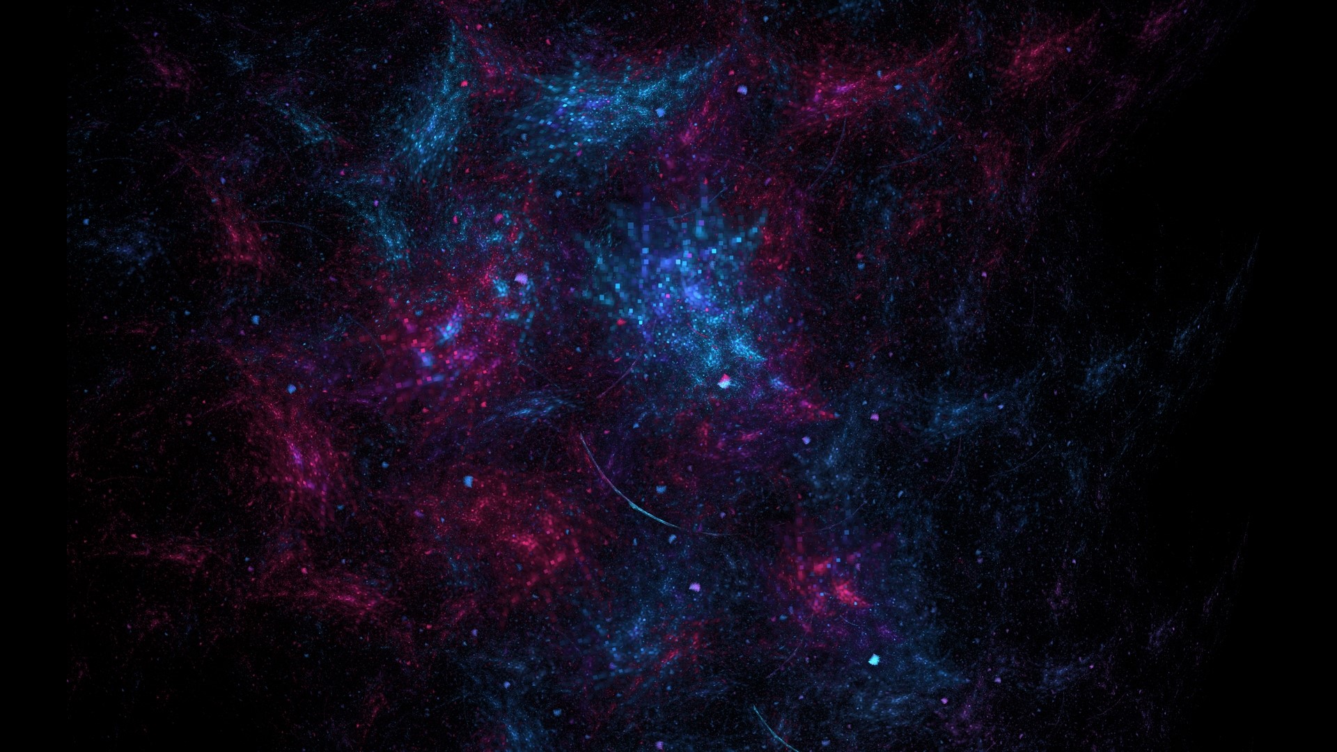 Abstract fractal galaxy with pink and blue nebulae HD Wallpaper