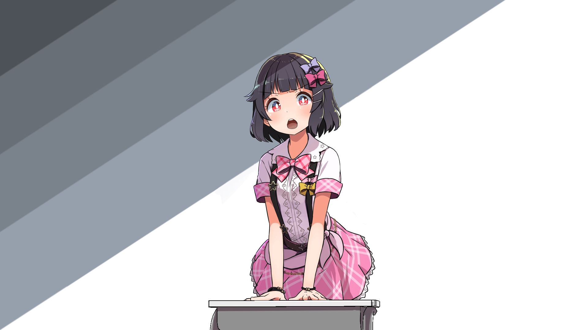 Anime girl with pink outfit HD Wallpaper