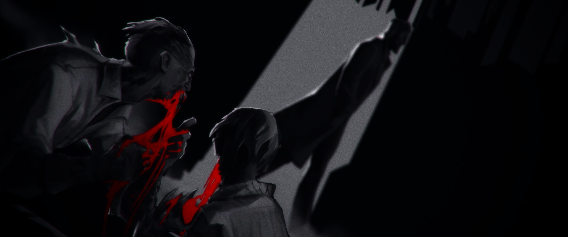 Vampyr character with blood and shadow figure HD Wallpaper