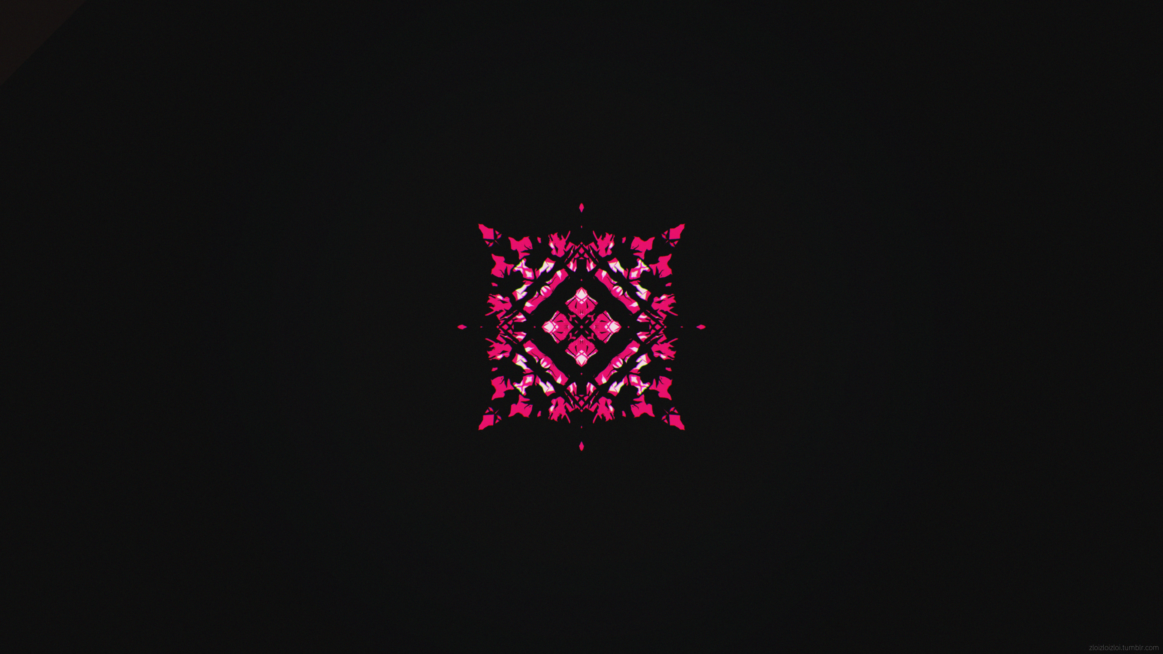 Abstract pink geometry on black background 4K HD Wallpaper