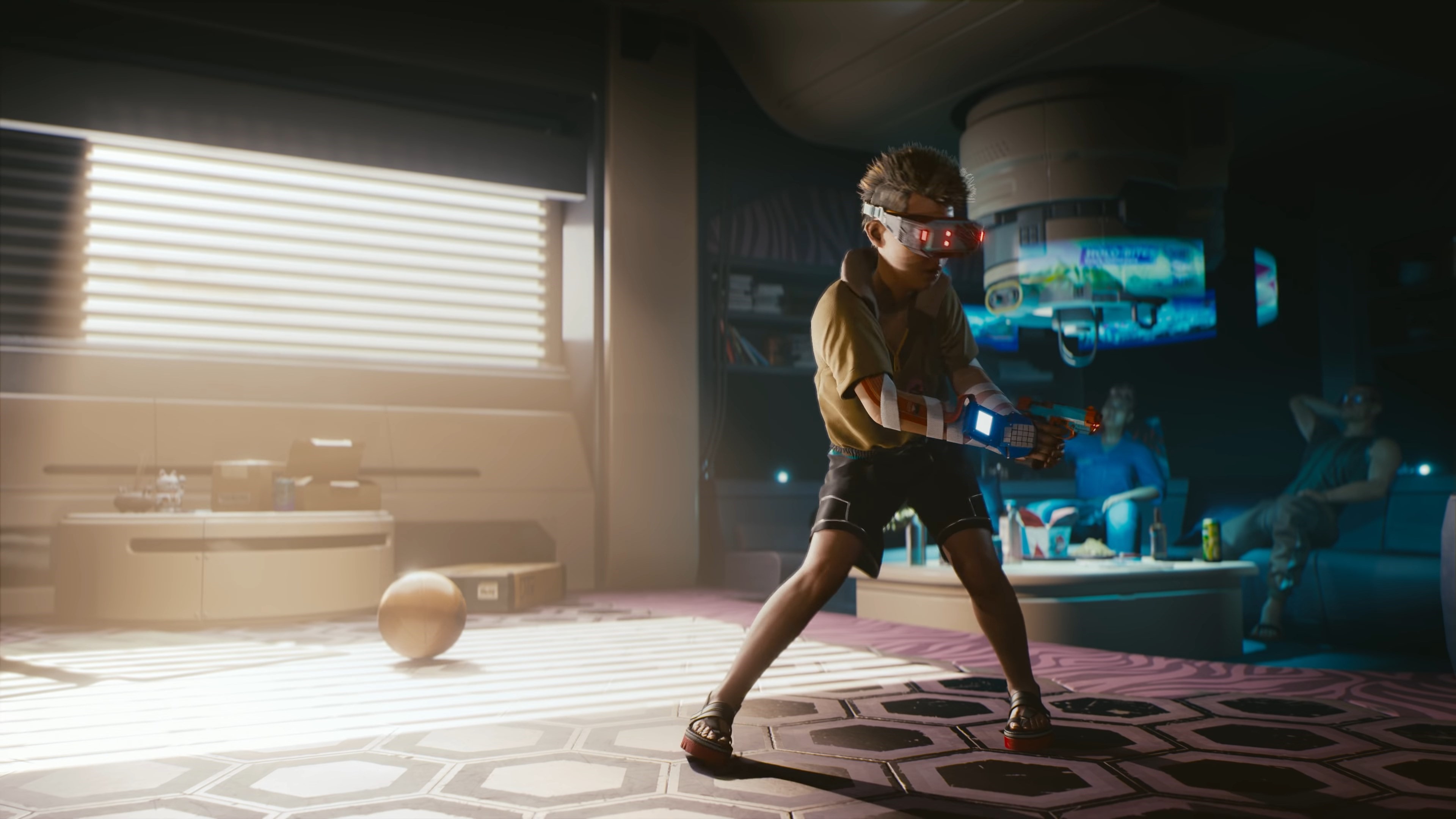 Cyberpunk 2077: Child playing VR game HD Wallpaper