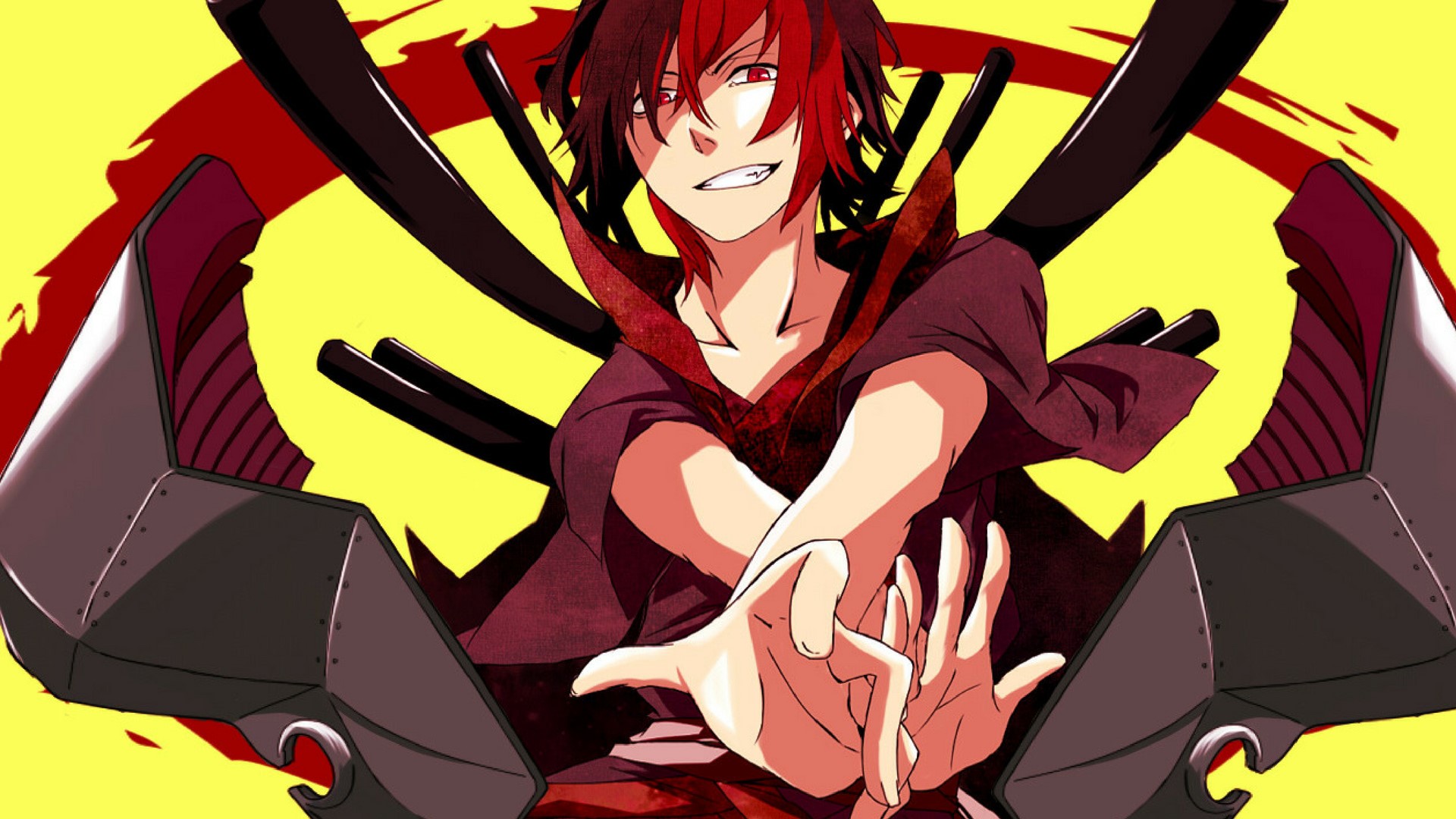 Anime boy with red and black hair HD Wallpaper