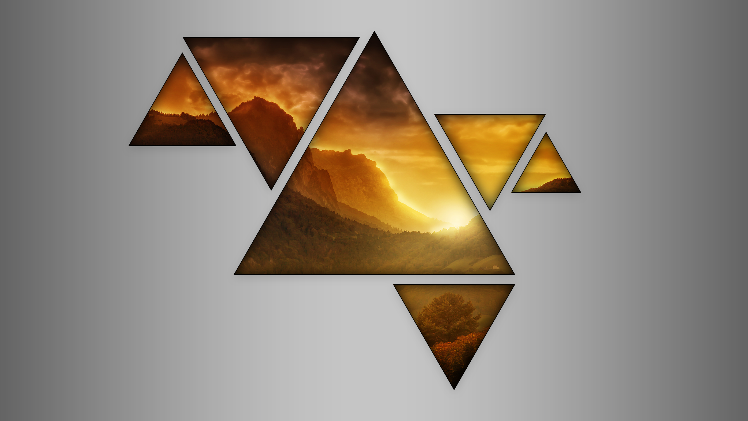 Abstract mountain landscape with triangles HD Wallpaper