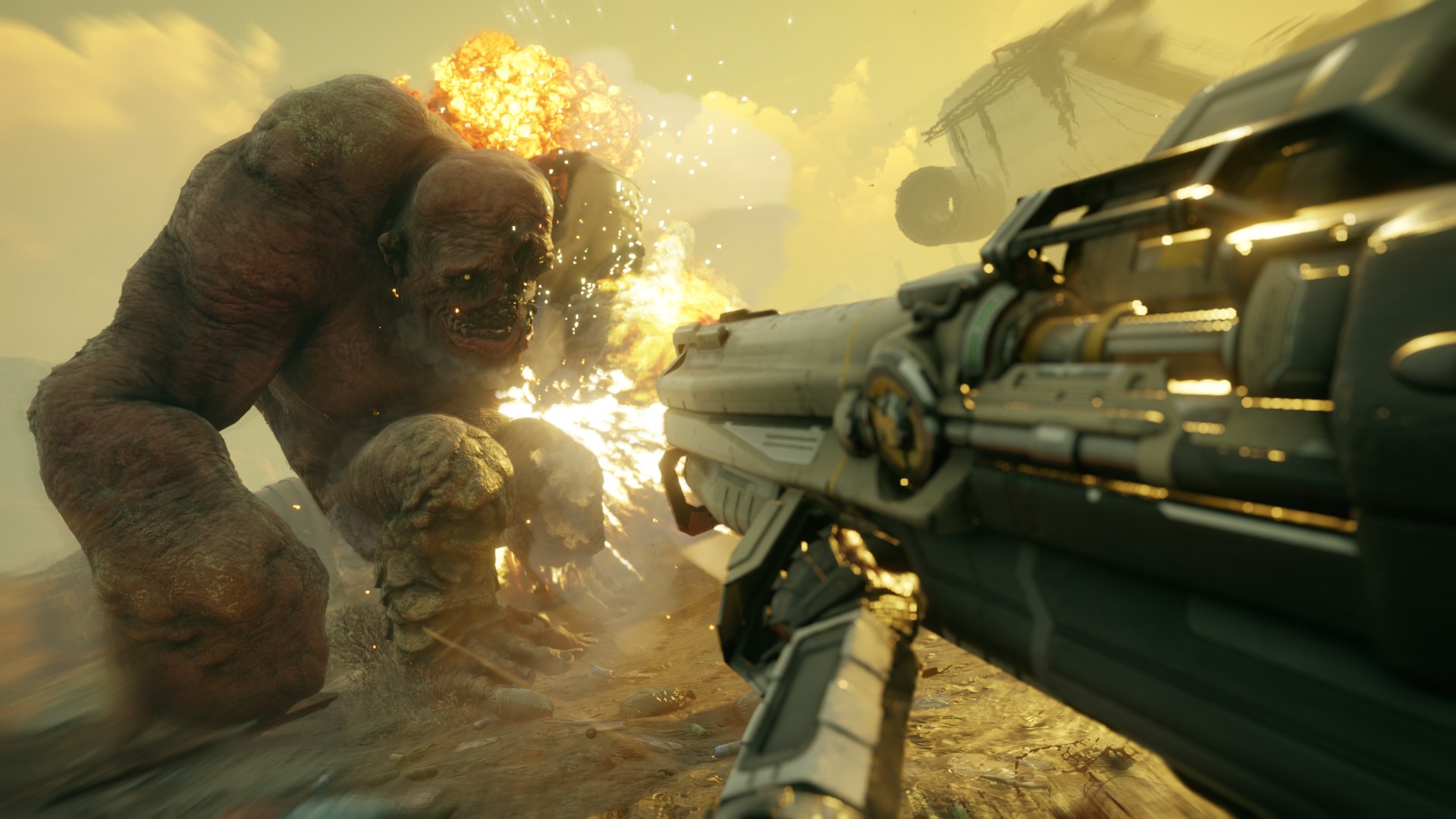 Rage 2: First-person shooter against a giant monster HD Wallpaper