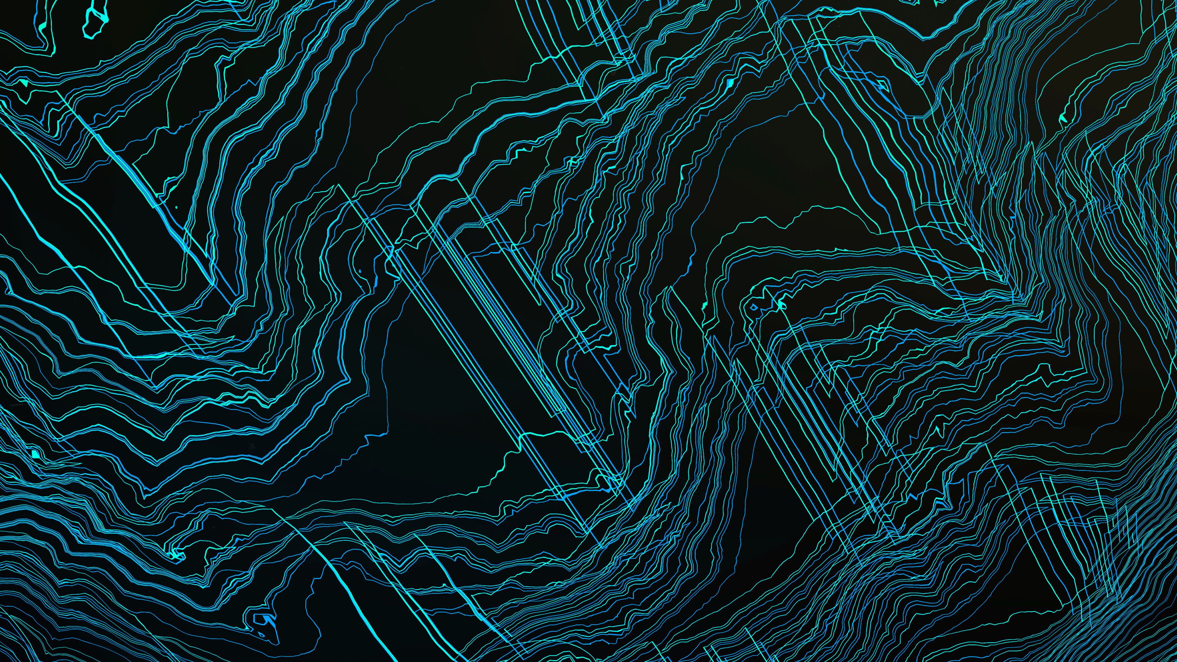 Abstract blue lines on black background HD Wallpaper