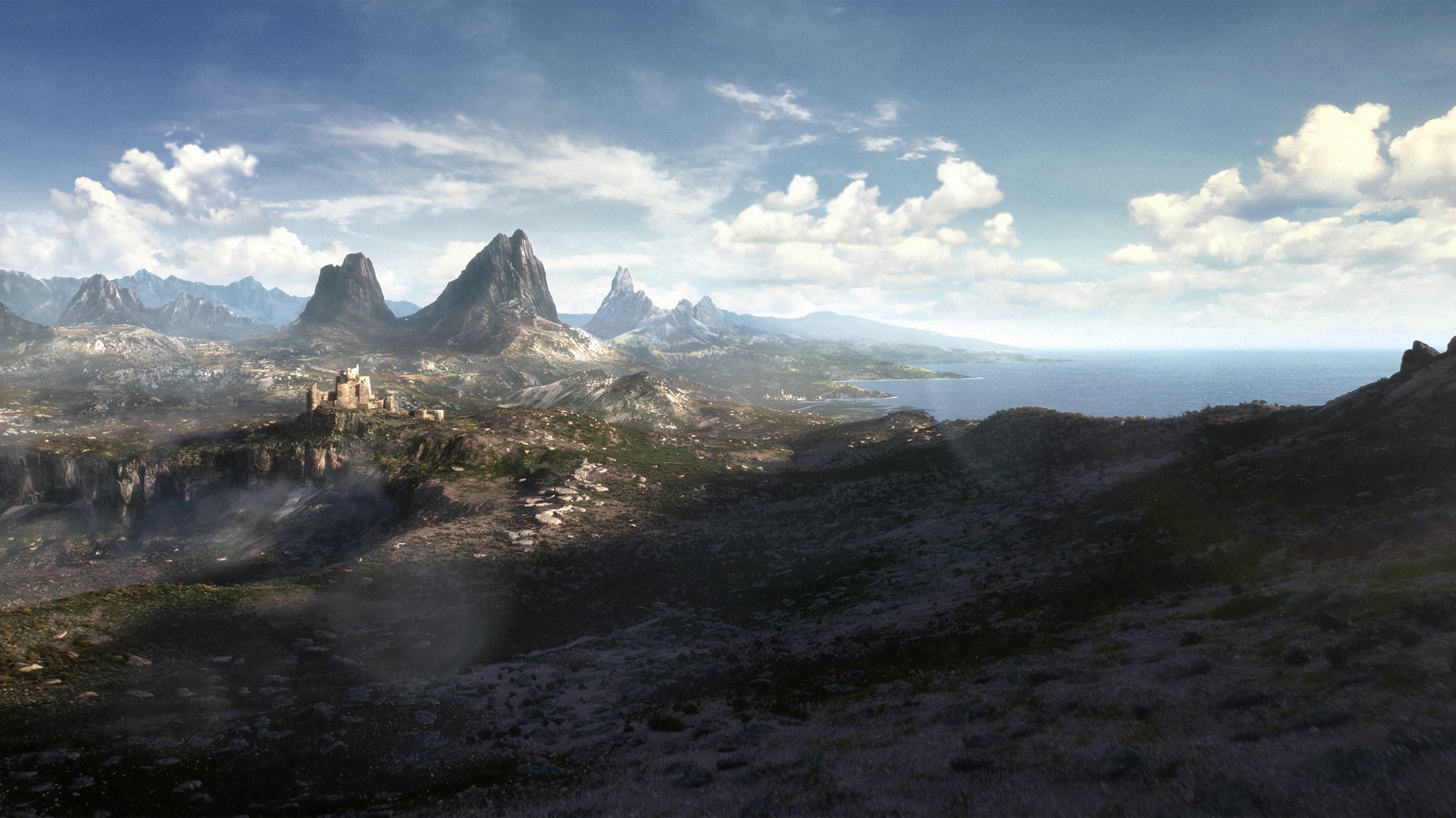 4K RPG PC gaming The Elder Scrolls landscape HD Wallpaper