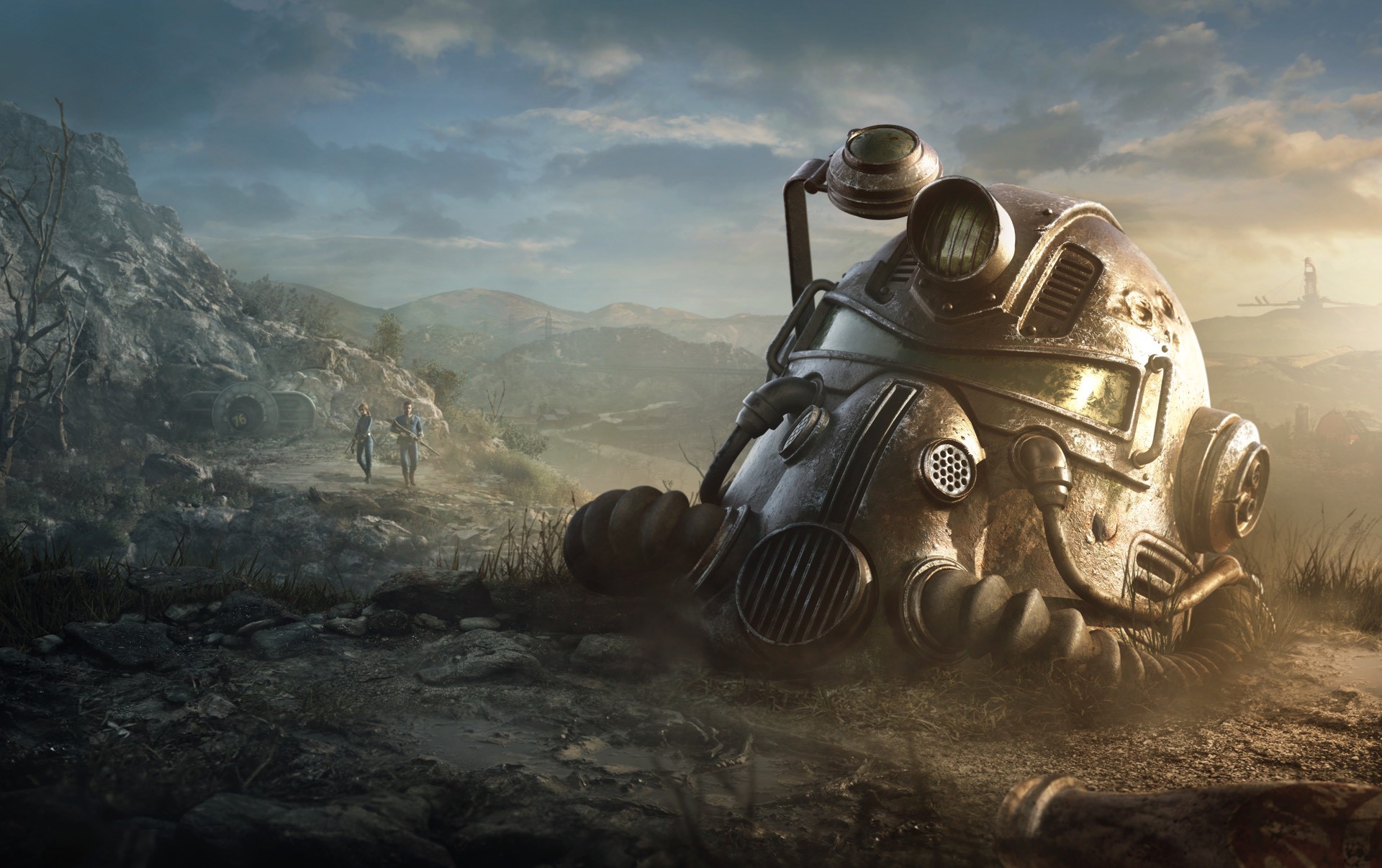 Fallout 76 Power Armor Helmet in Wasteland HD Wallpaper