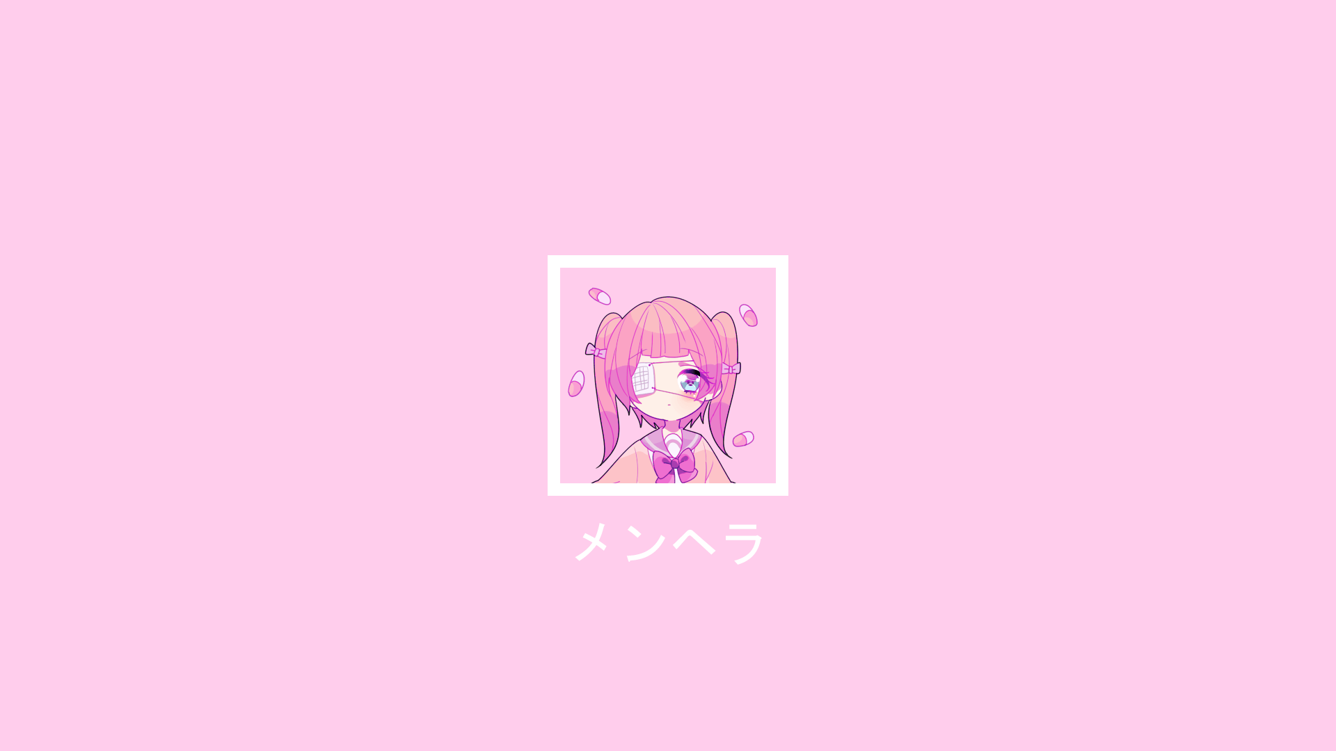 Menhera-chan with pills and eye patch HD Wallpaper