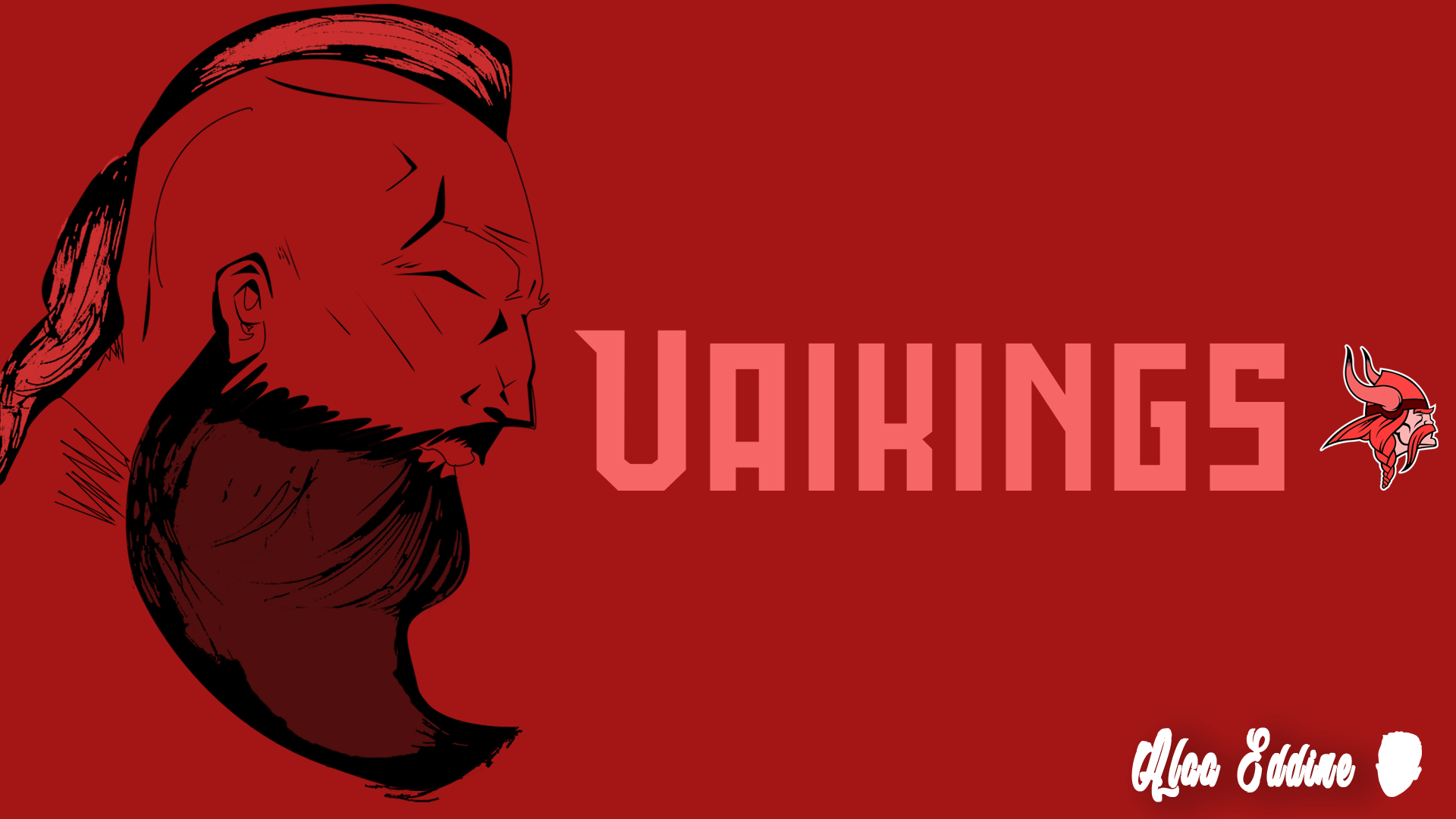 Viking illustration with text HD Wallpaper