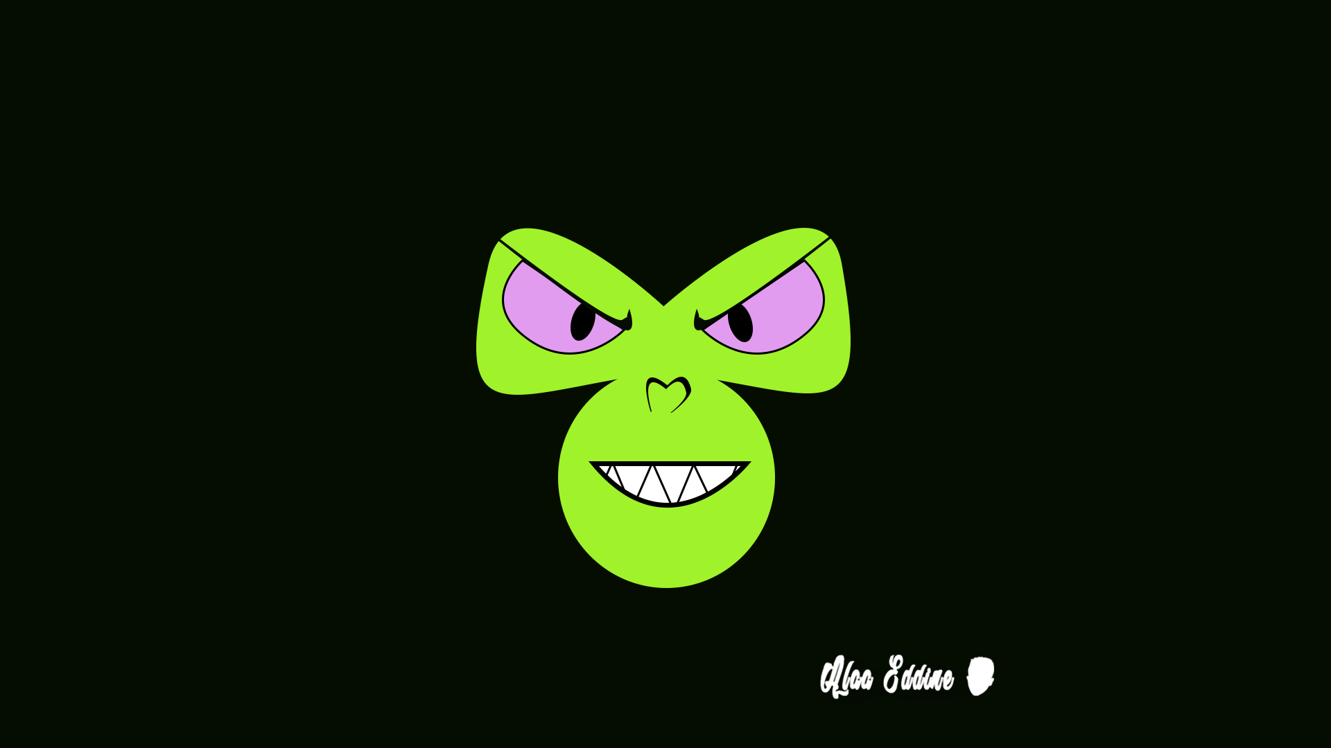 Mojo Jojo from The Powerpuff Girls, minimalist face HD Wallpaper