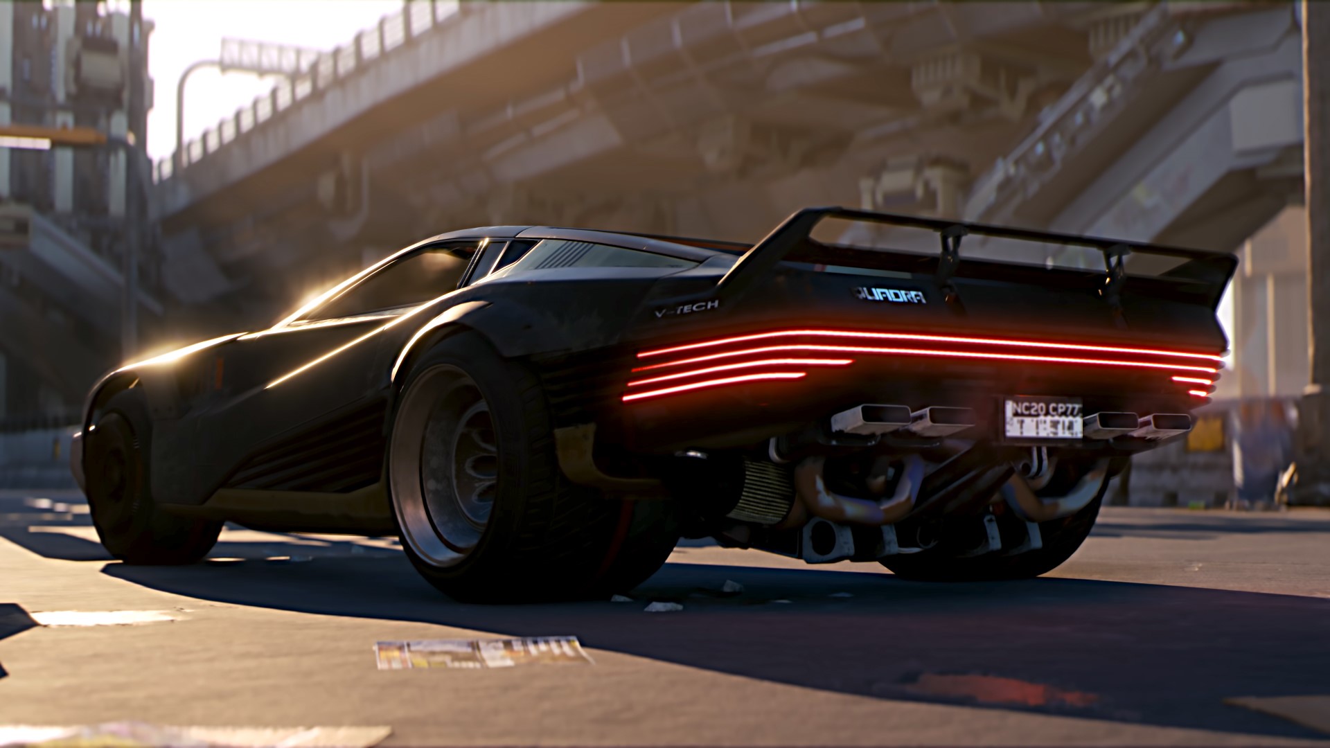 Cyberpunk 2077 futuristic car with neon lights HD Wallpaper
