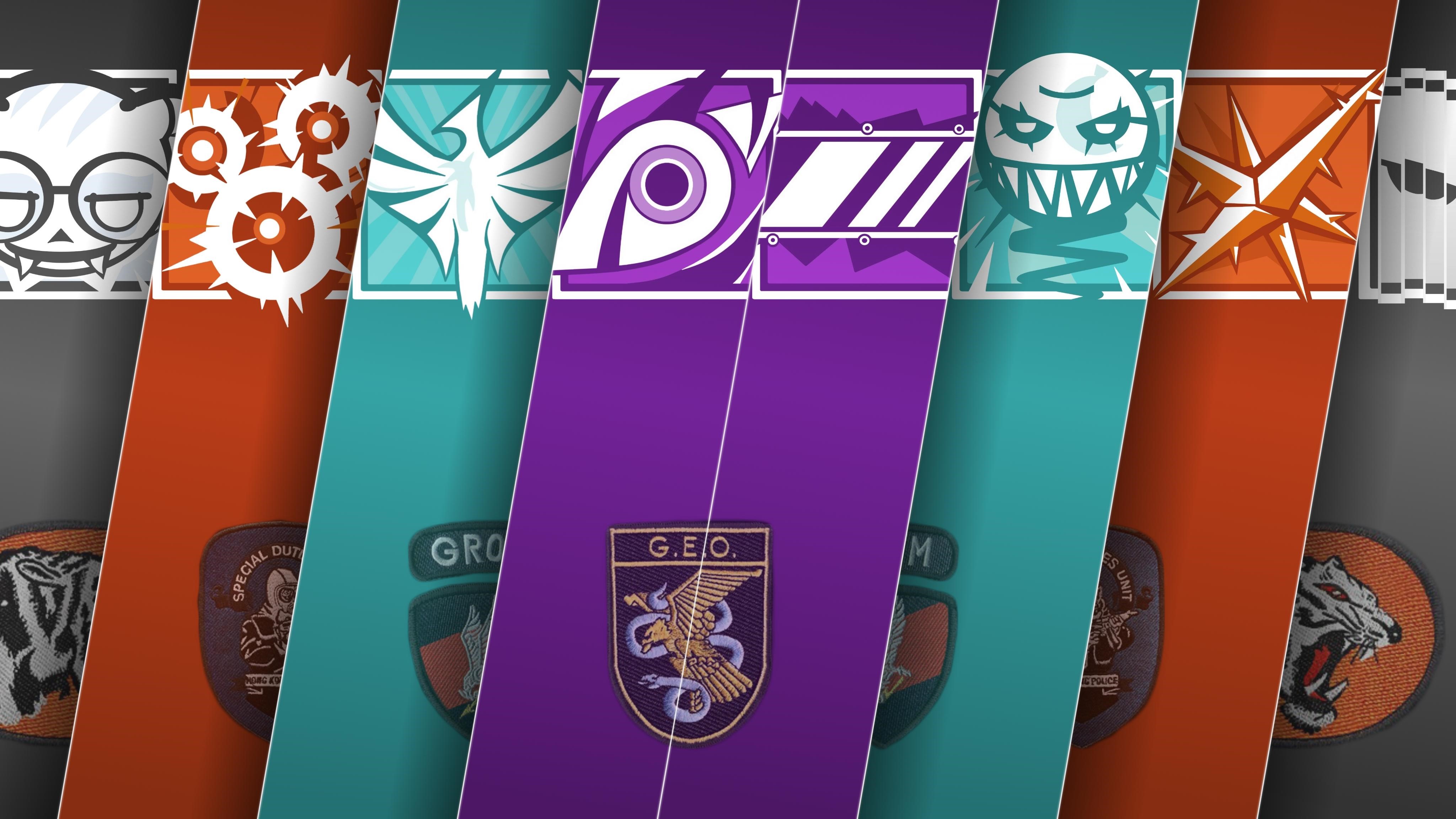 Rainbow Six Siege Operator Icons and Patches HD Wallpaper