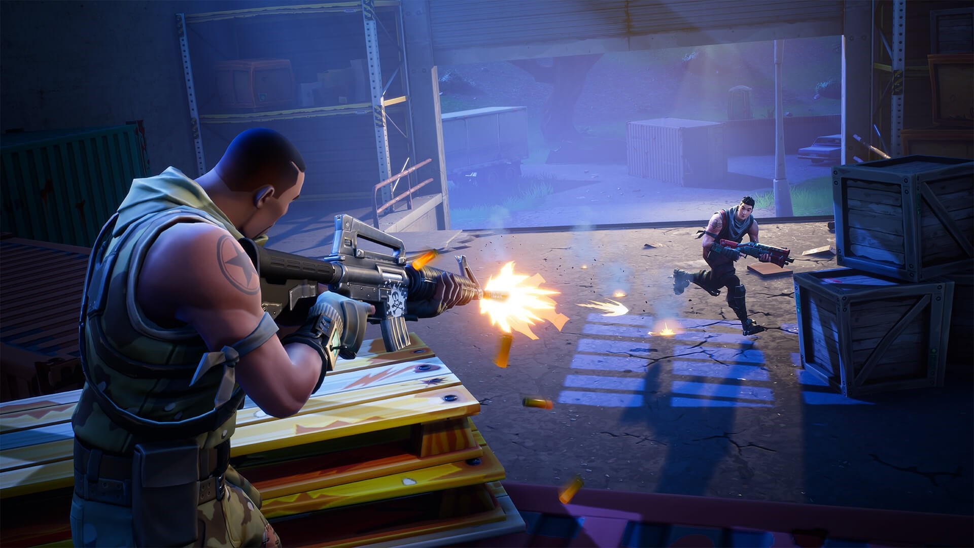 Fortnite Battle Royale players in combat HD Wallpaper