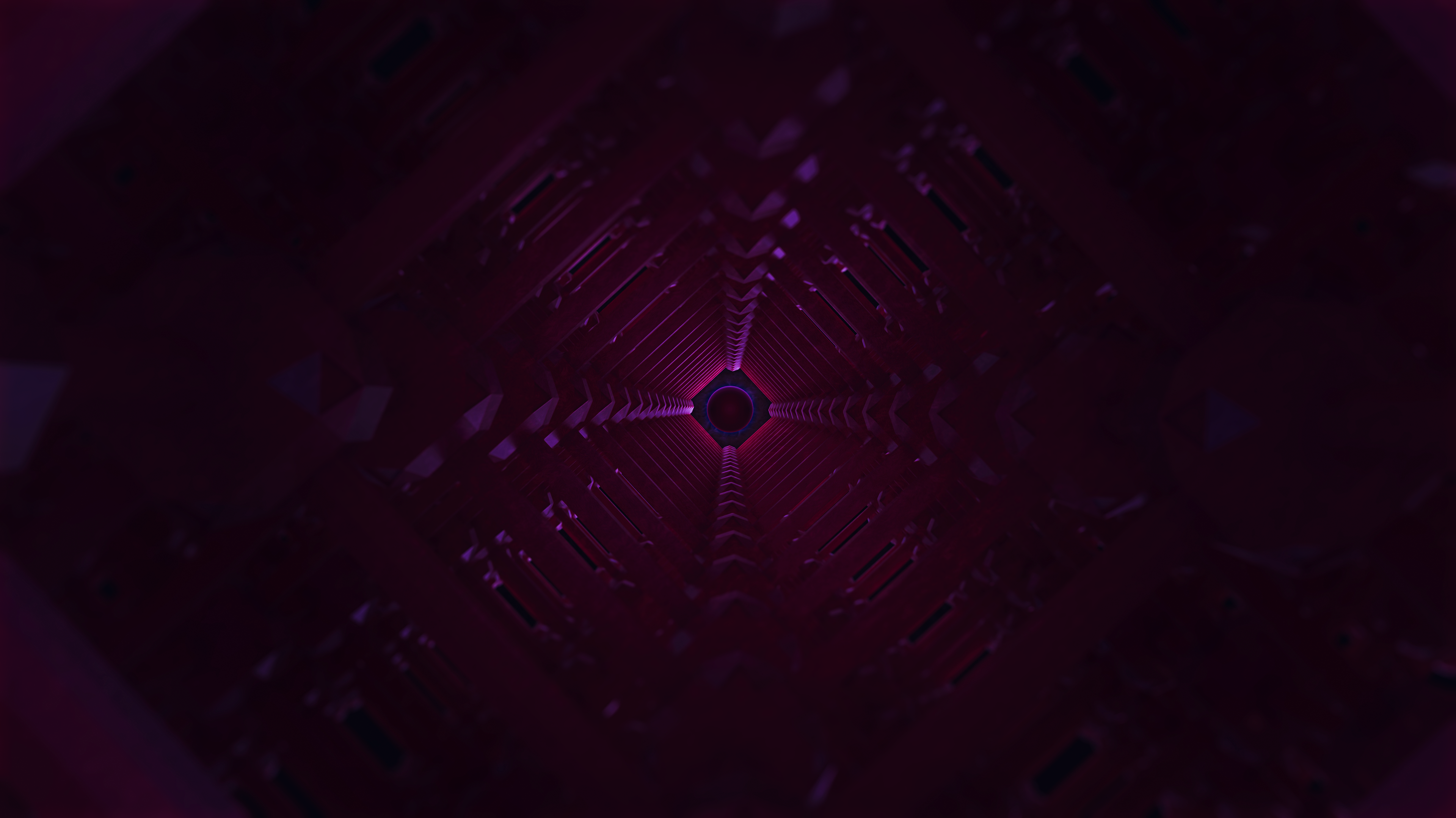Abstract geometric tunnel with magenta glow HD Wallpaper