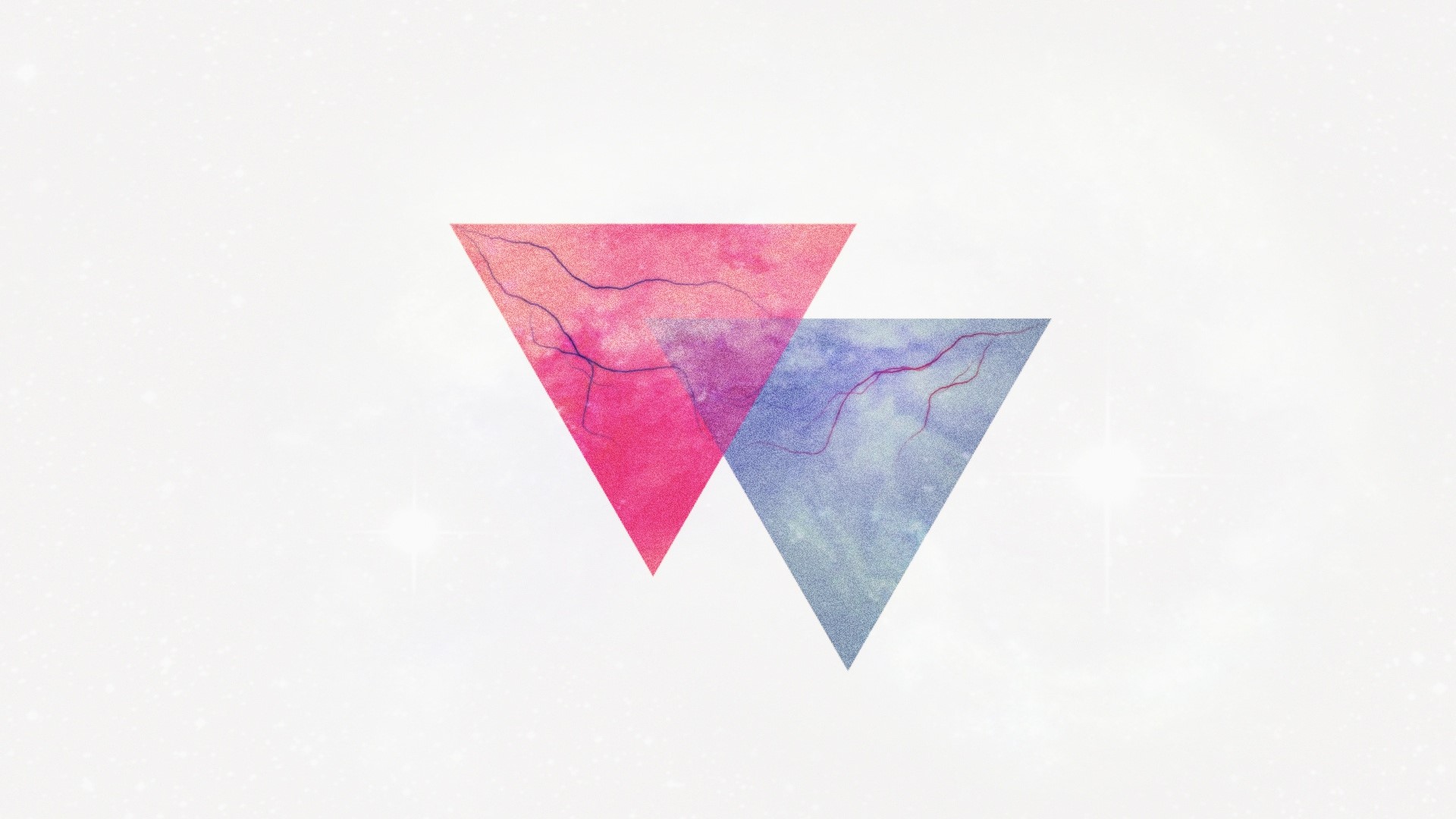 Two overlapping triangles with watercolor texture HD Wallpaper