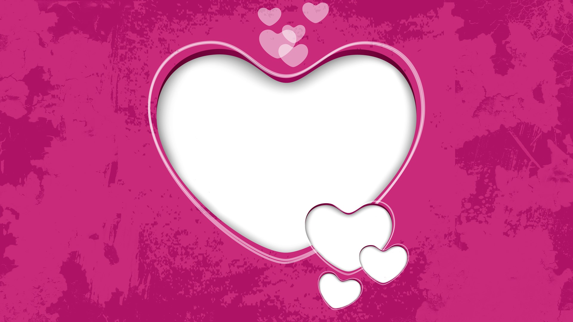Pink grunge heart background with smaller hearts HD Wallpaper