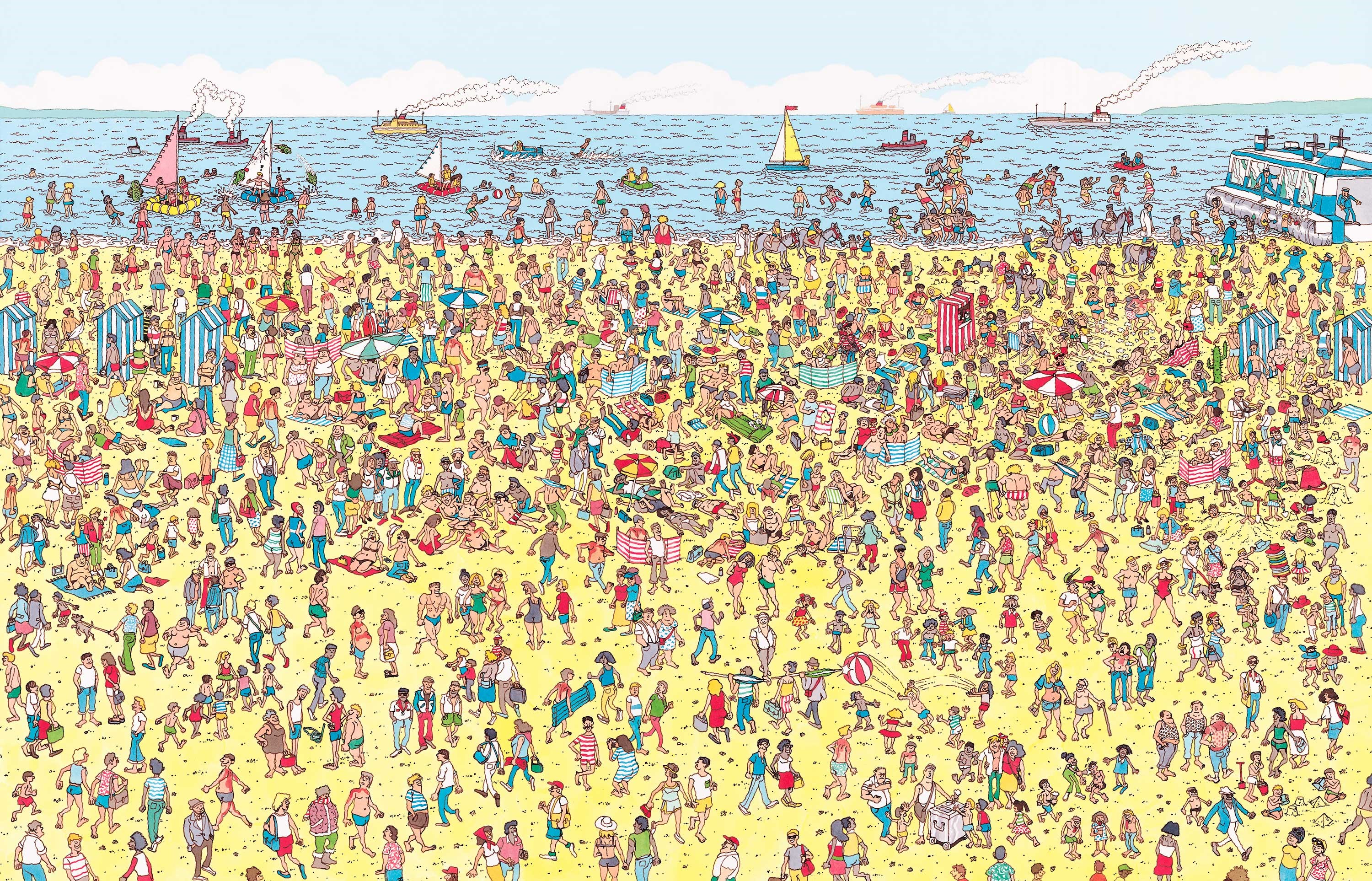 Waldo Crowd Scene Cartoon Illustration HD Wallpaper