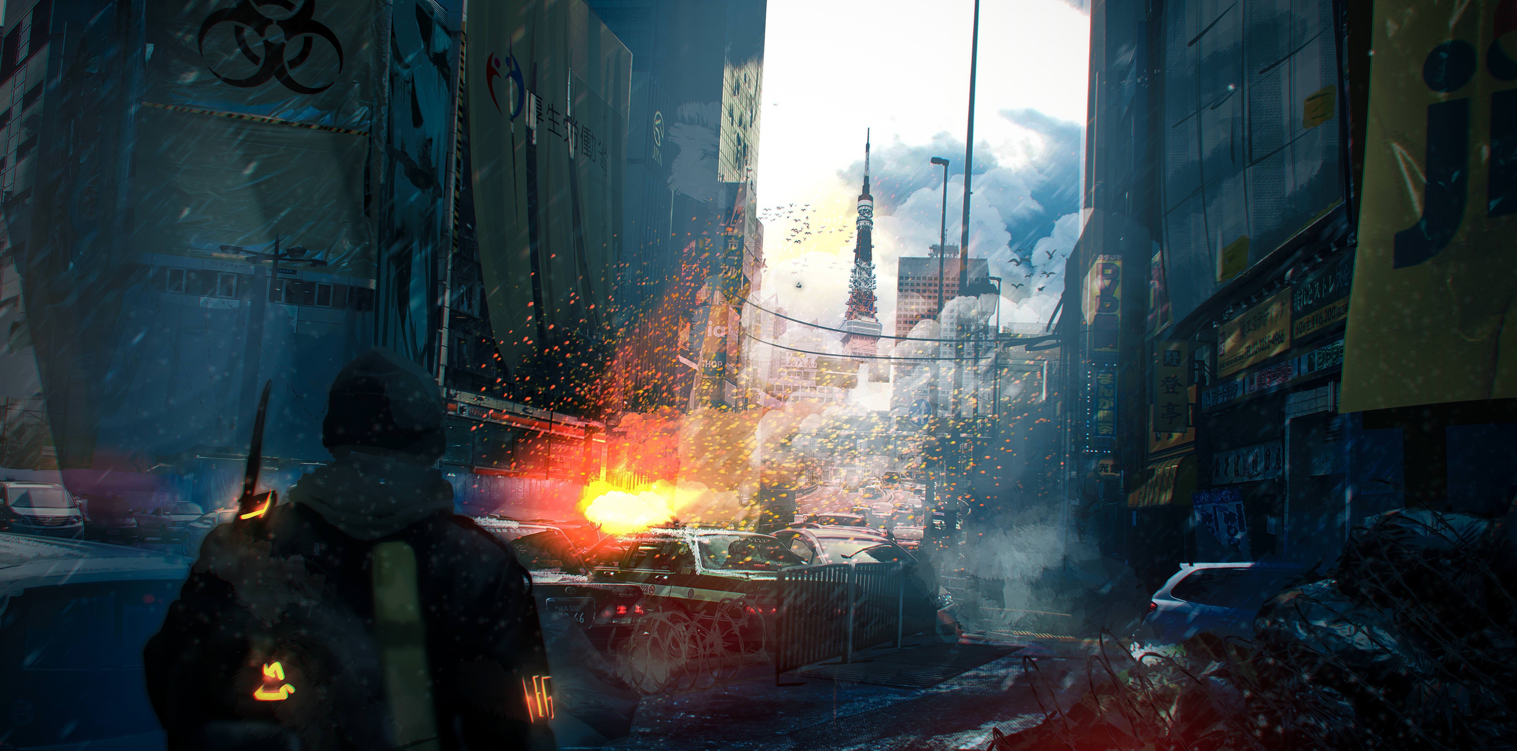 Apocalyptic Cityscape from Tom Clancy's The Division 4K HD Wallpaper