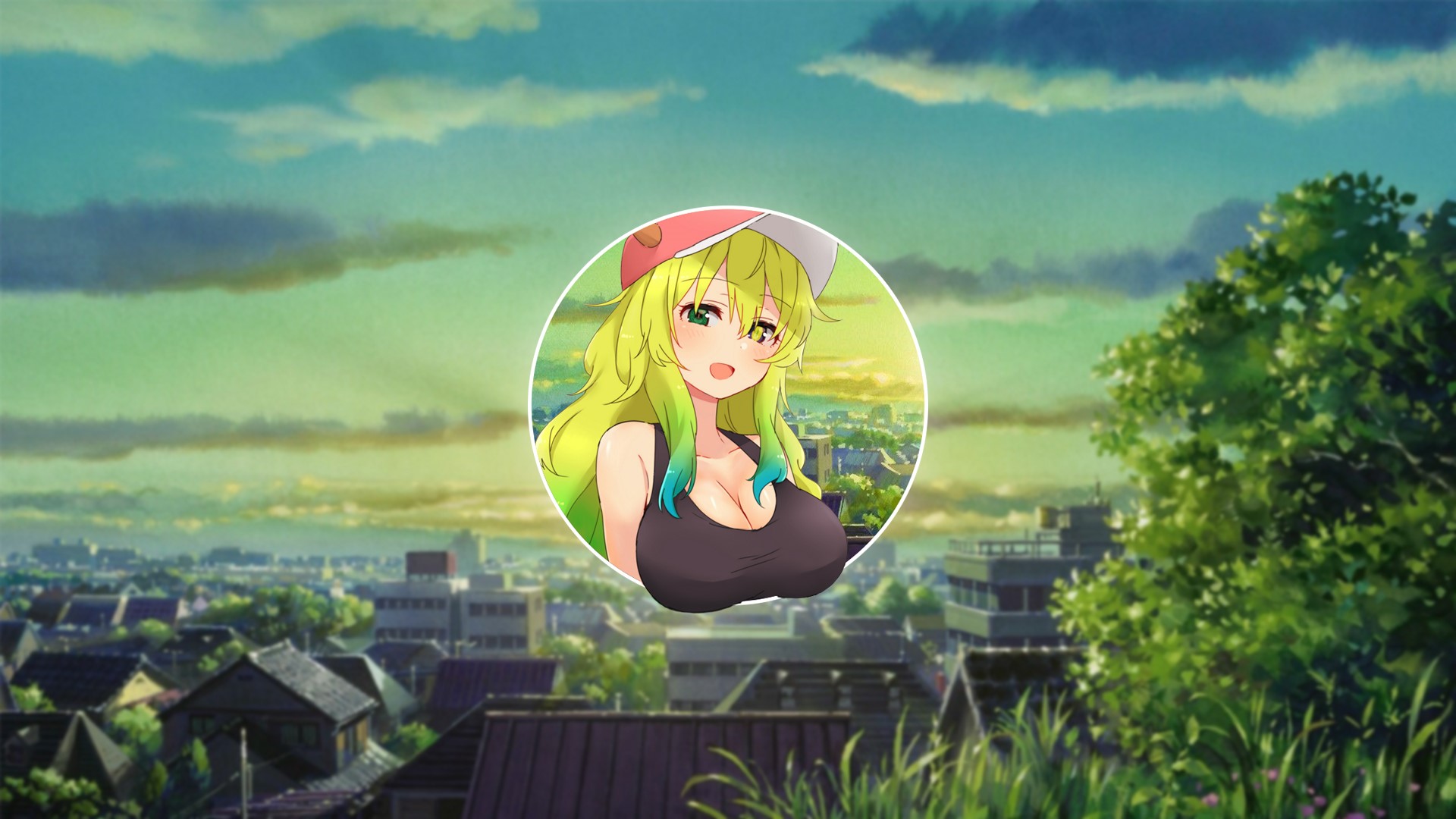 Lucoa from Kobayashi-san Chi no Maid Dragon in a circle HD Wallpaper