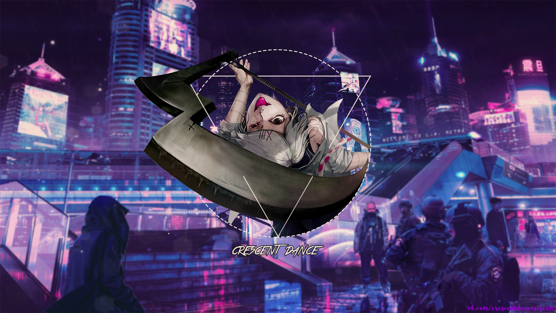 Suzuya Juuzou from Tokyo Ghoul with scythe in neon city HD Wallpaper