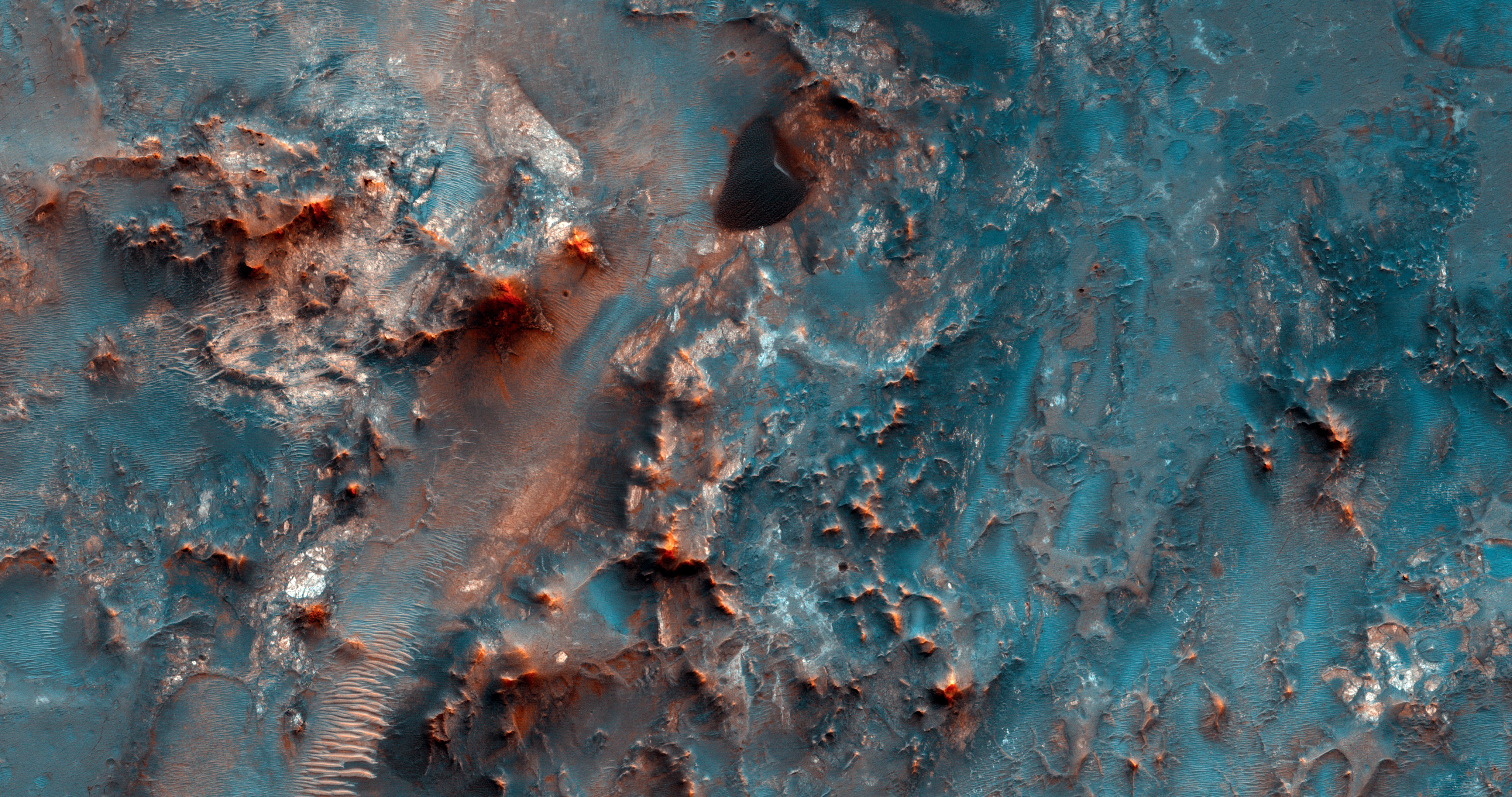 Mars landscape with dunes HD Wallpaper