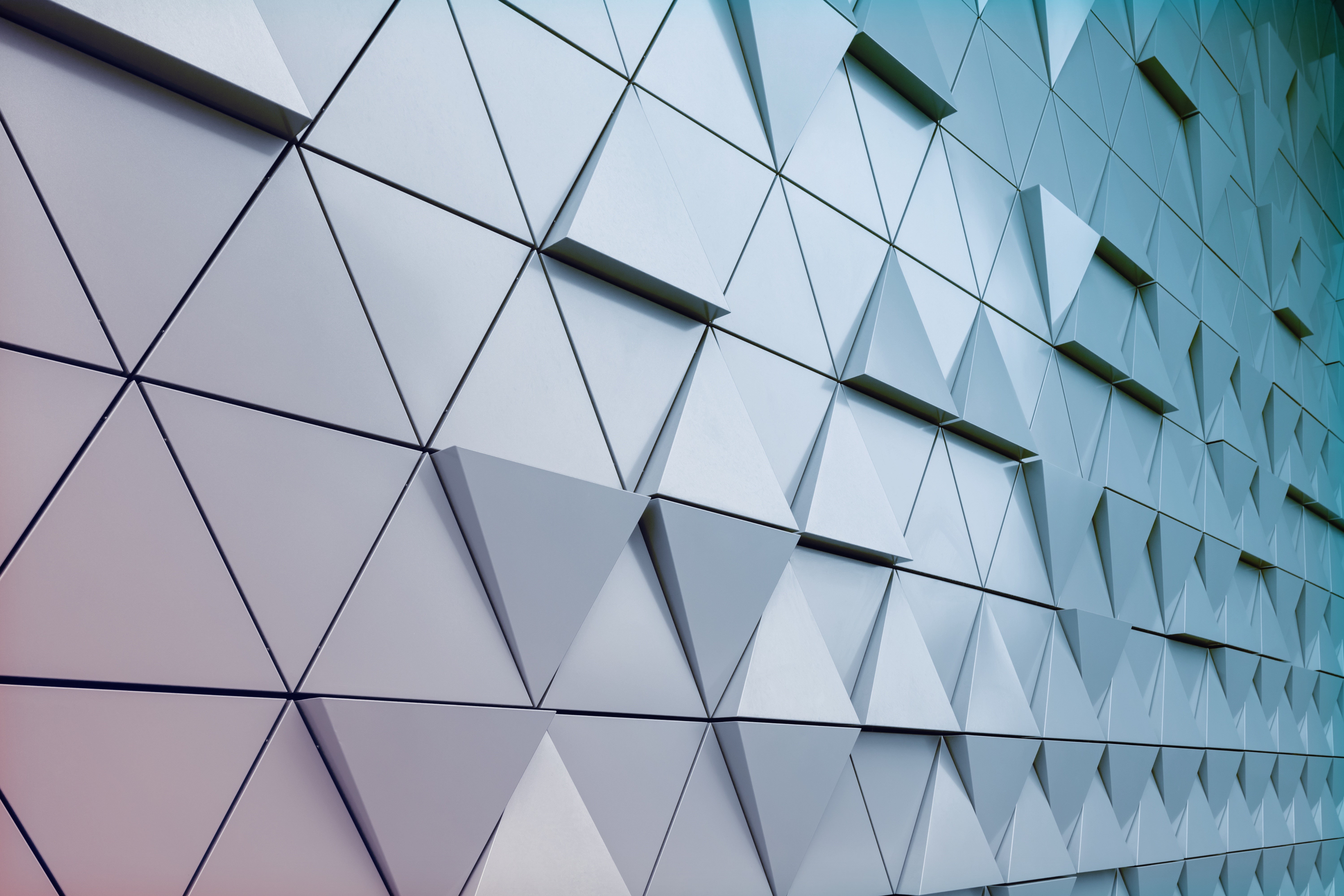 Geometric triangular facade with 3D effect HD Wallpaper