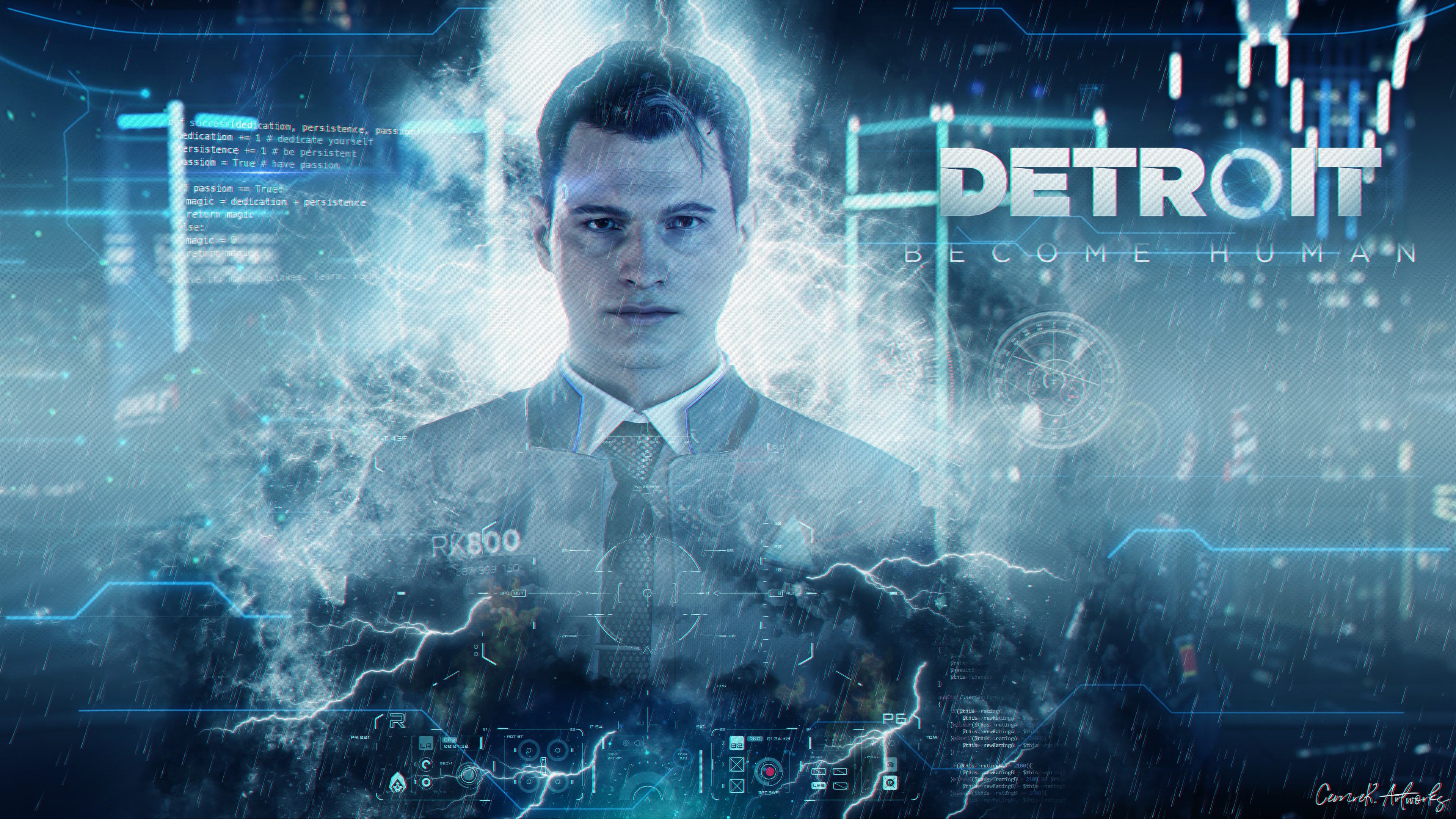 Connor from Detroit: Become Human 4K HD Wallpaper