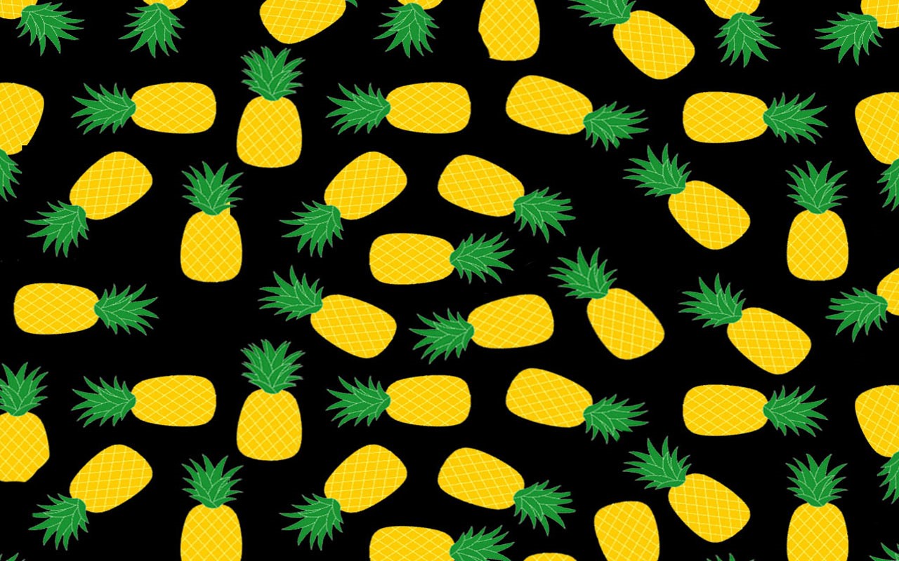 Minimalist pineapple pattern on black background HD Wallpaper