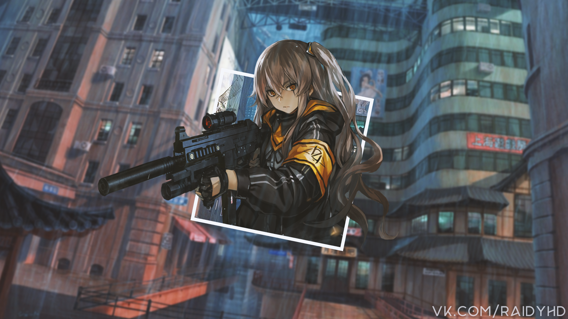 Anime girl with a gun from Girls Frontline HD Wallpaper