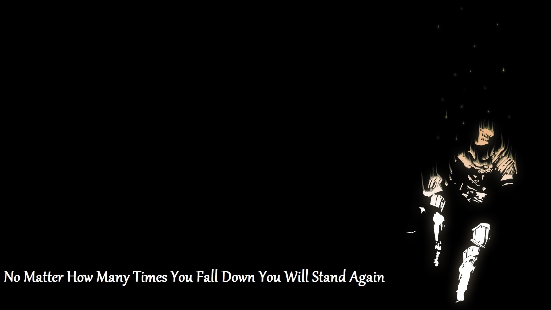 Dark Souls typography with a warrior silhouette HD Wallpaper
