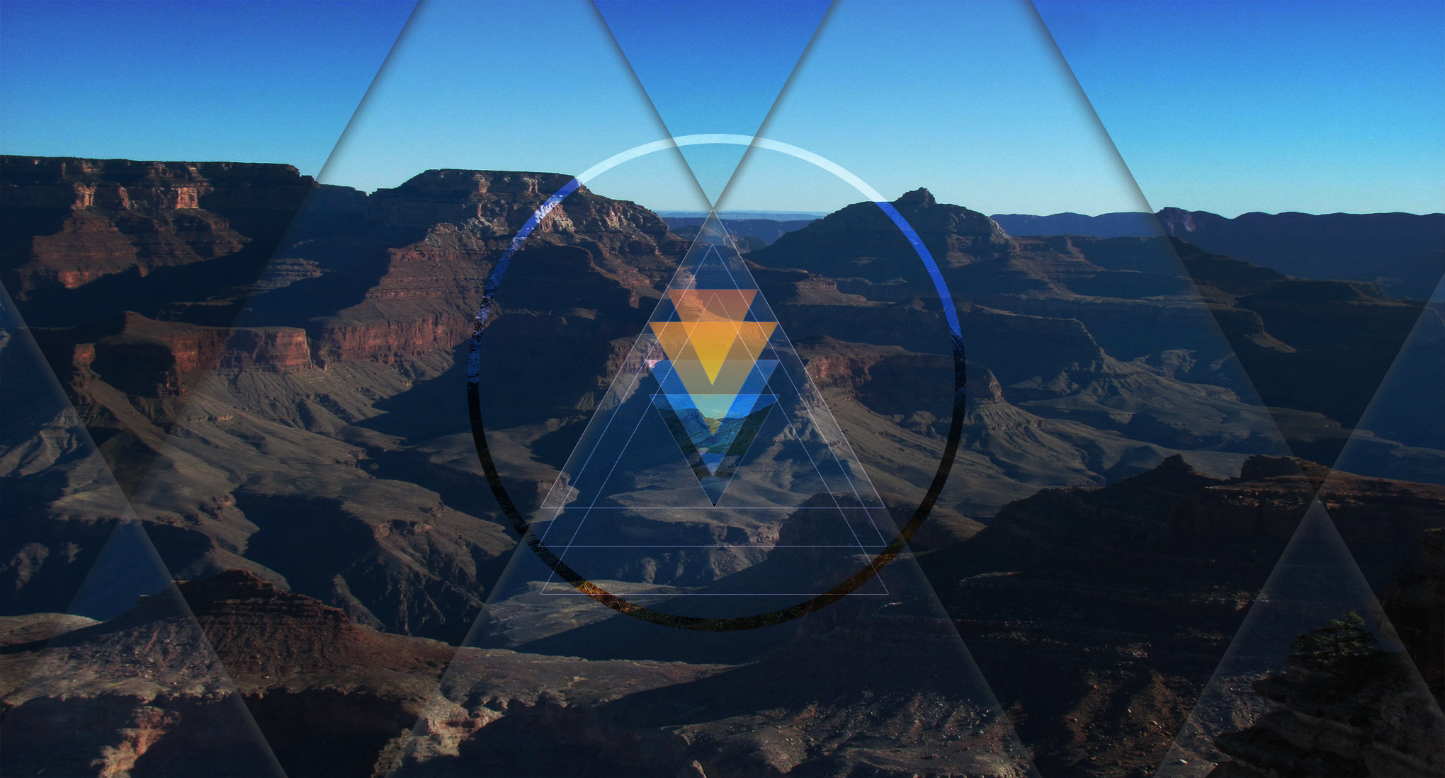 Grand Canyon with Geometric Overlay HD Wallpaper