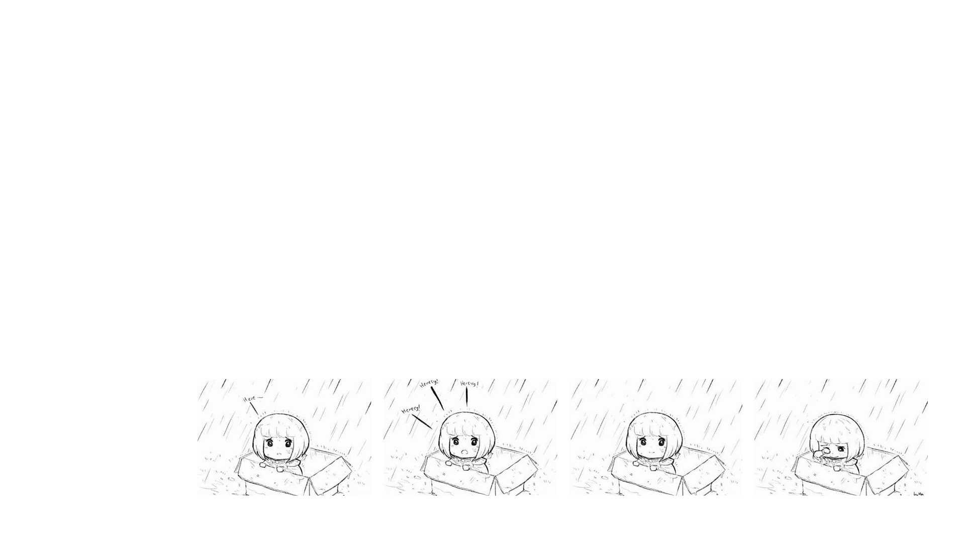Girl in a box in the rain HD Wallpaper