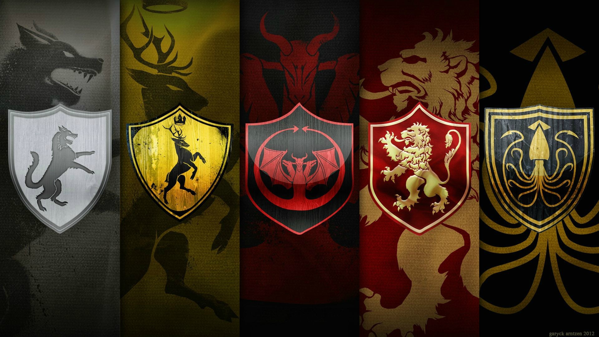 Game of Thrones House Sigils Collage HD Wallpaper