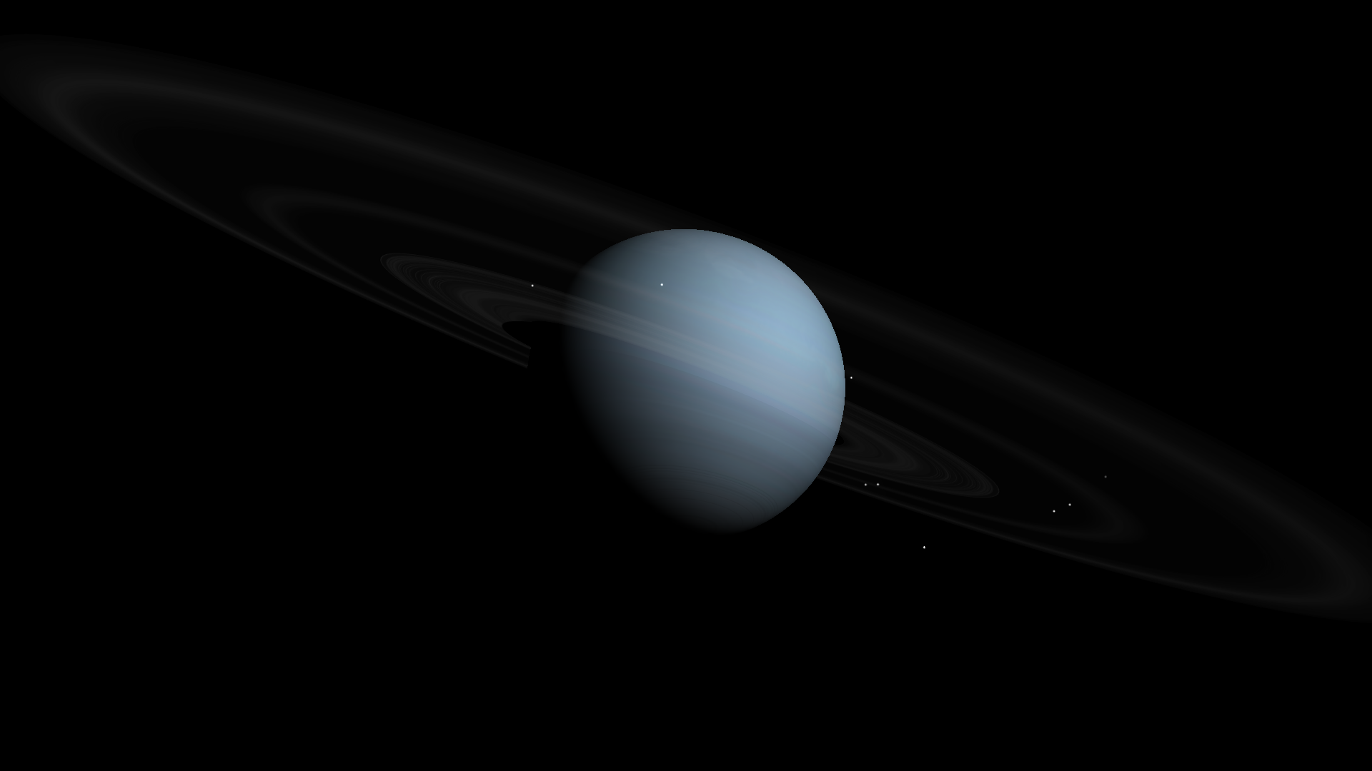 Uranus with its rings and moons HD Wallpaper