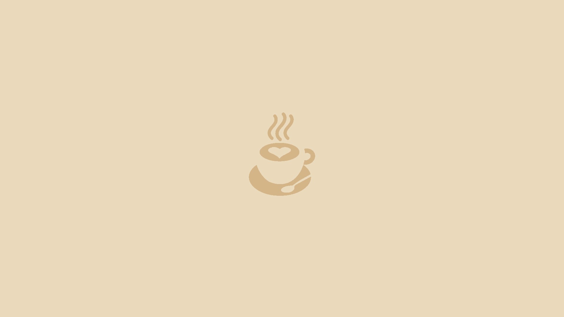 Minimalist beige coffee cup with heart latte art HD Wallpaper