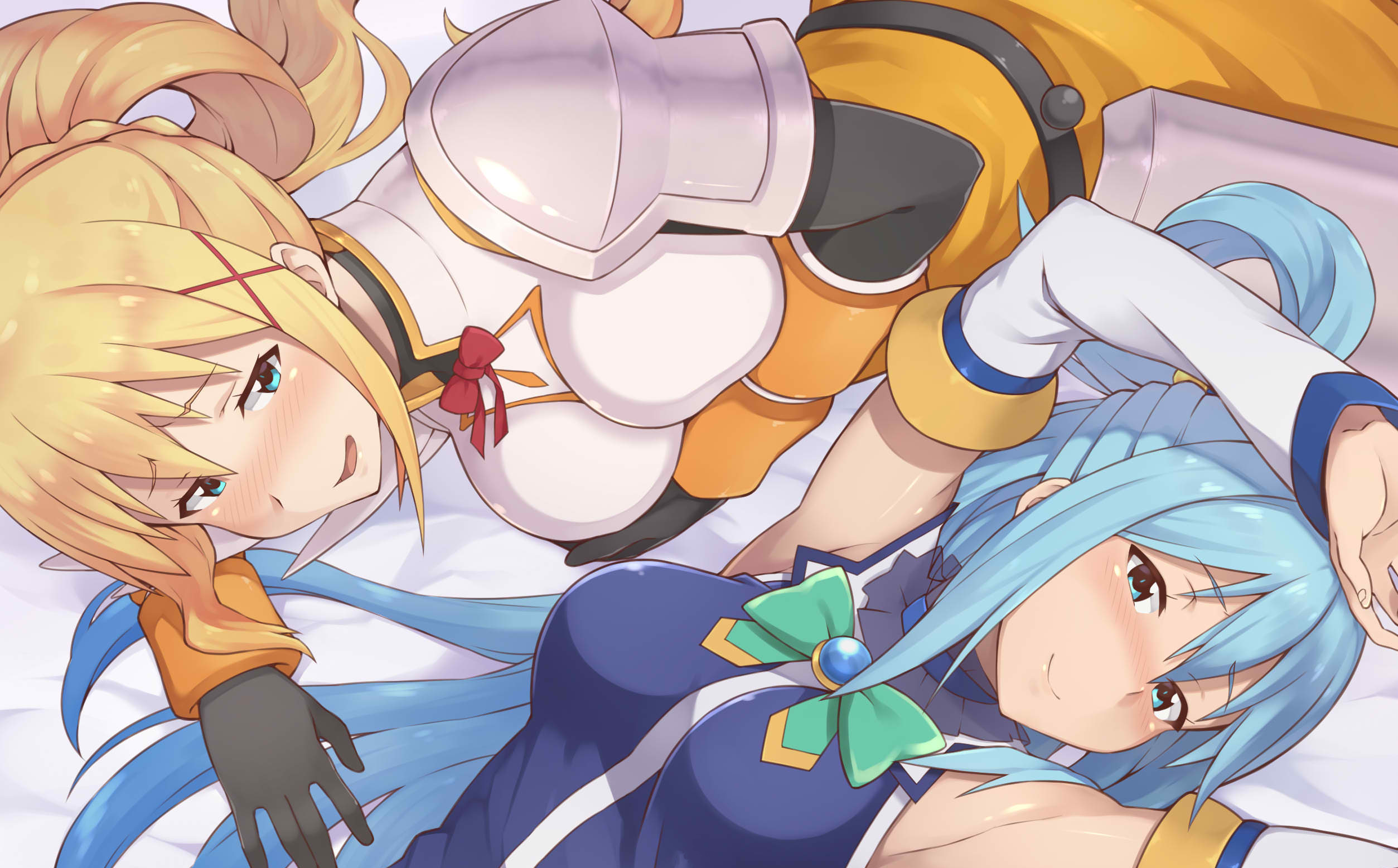 Darkness and Aqua from KonoSuba fan art HD Wallpaper