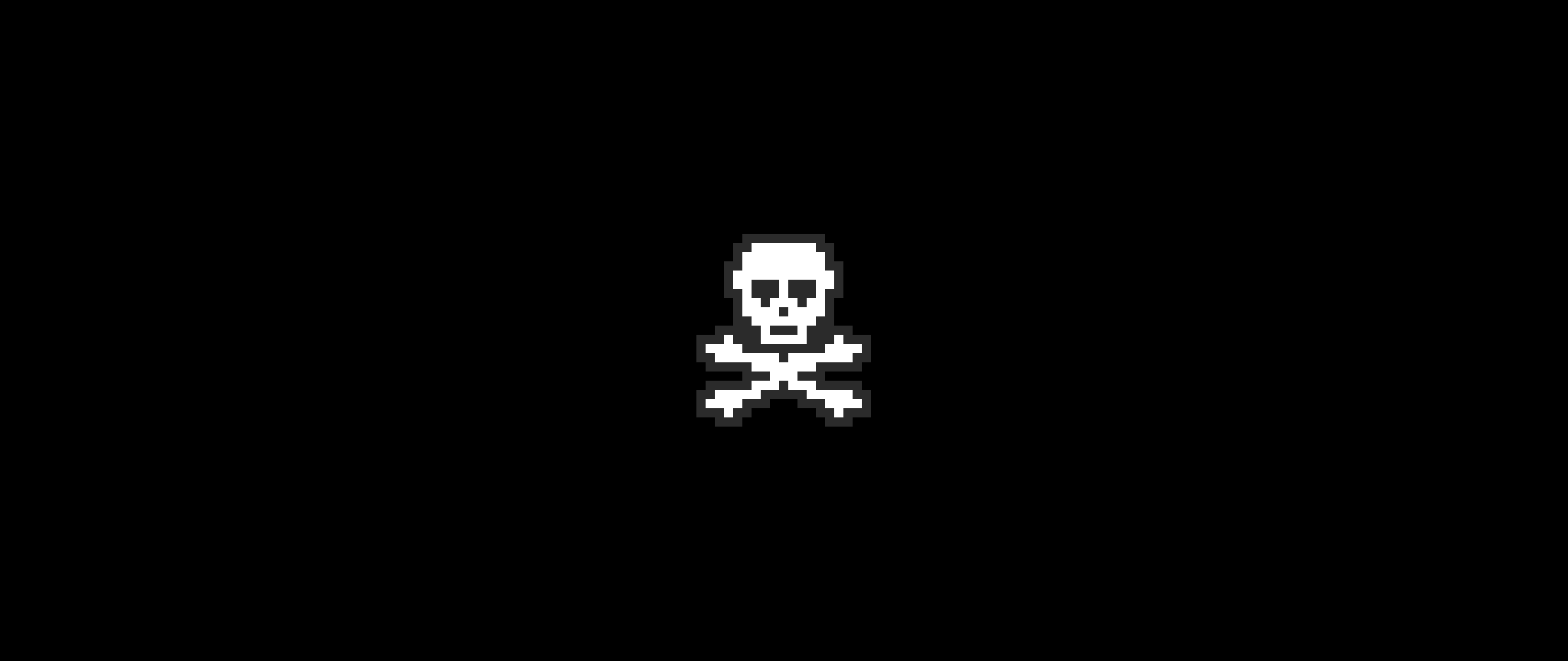 Pixelated skull and crossbones icon HD Wallpaper