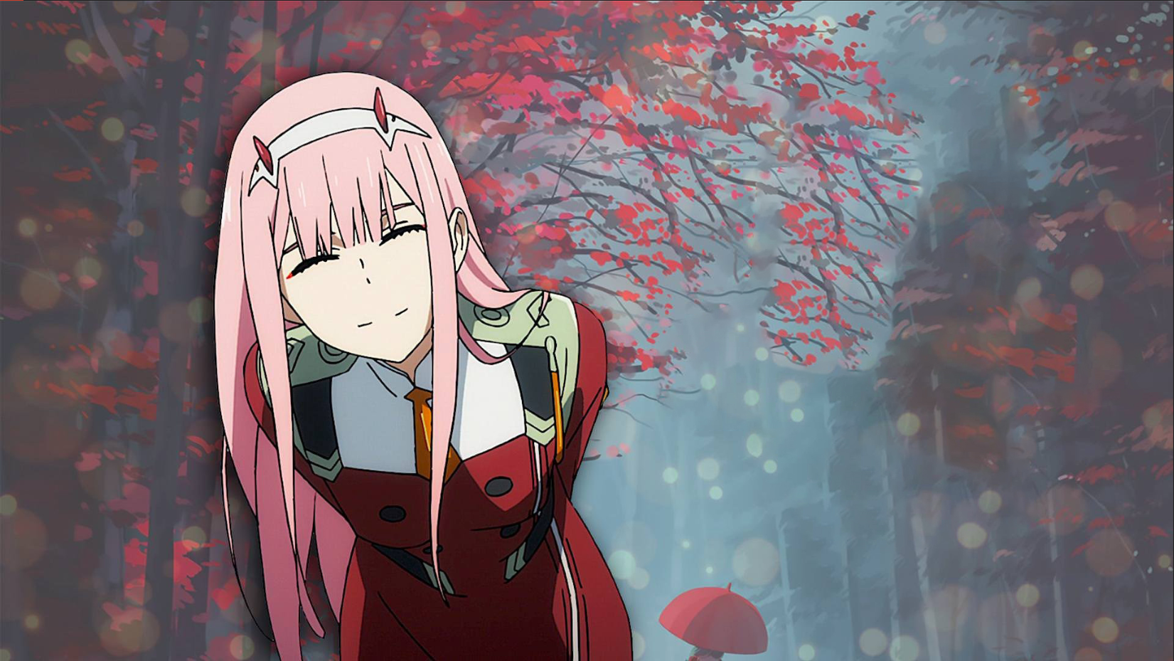 Zero Two from Darling in the FranXX in a forest HD Wallpaper