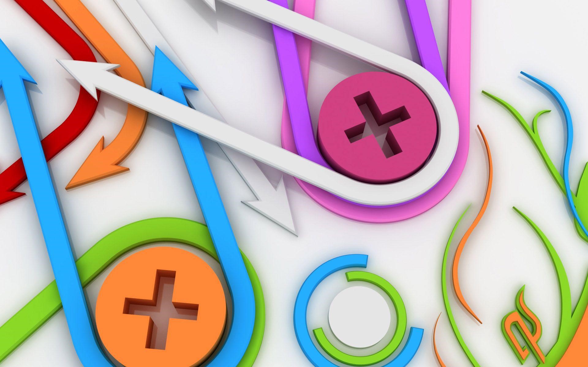 Abstract colorful arrows and symbols HD Wallpaper