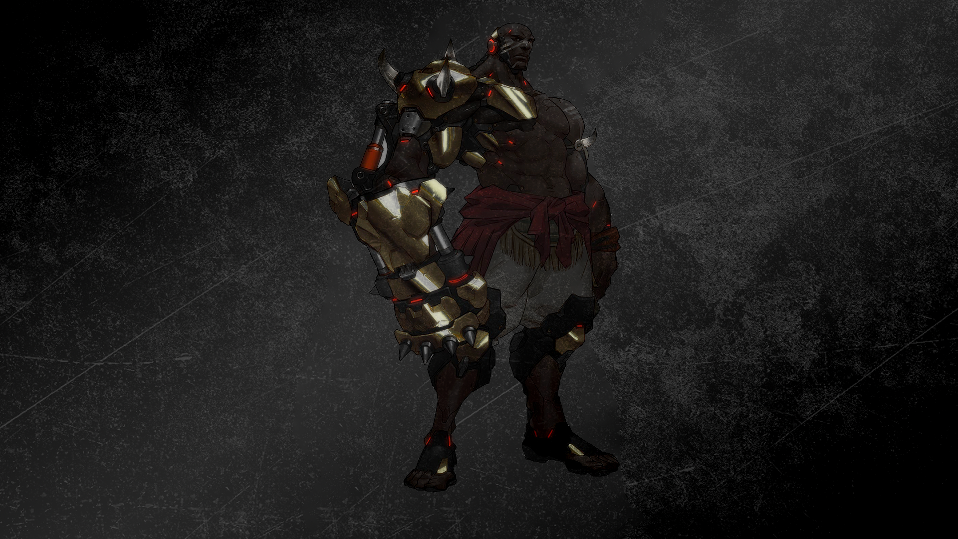 Doomfist from Overwatch standing against a dark background HD Wallpaper