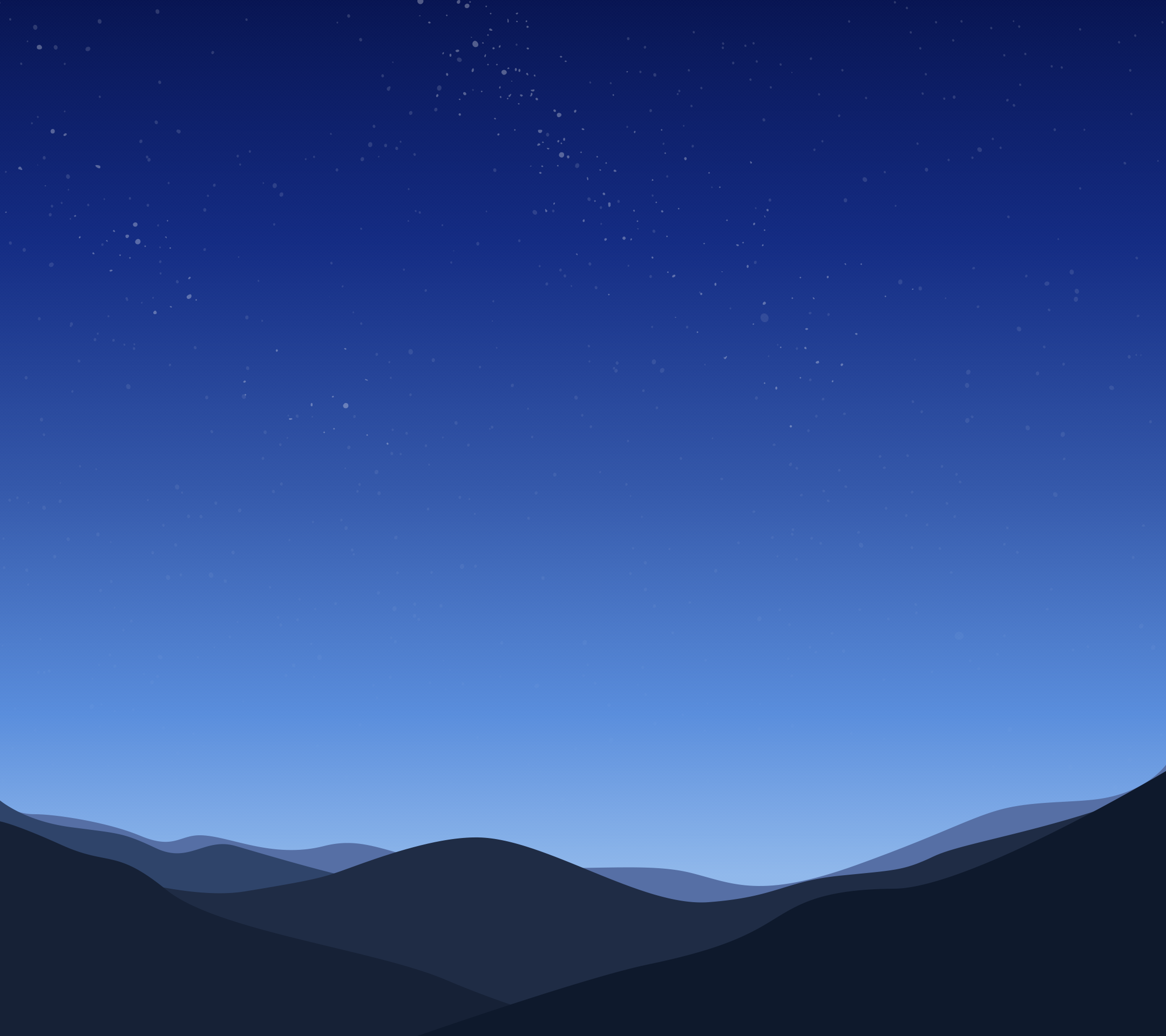 Minimalist mountain landscape under a starry night sky HD Wallpaper
